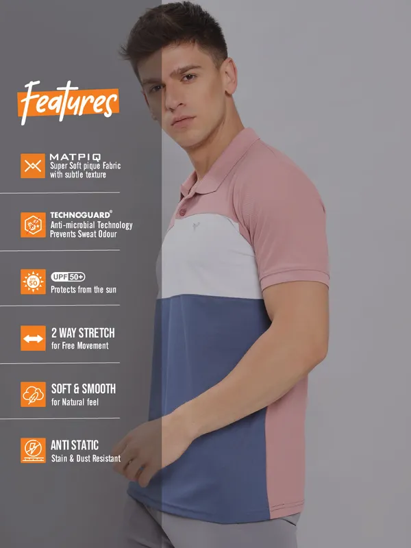 Men Colorblock Slim Fit Polo T-shirt with MATPIQ - Image 4