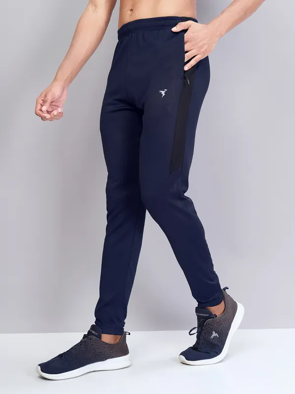 Men Solid Slim Fit Trackpants with TECHNO DRY