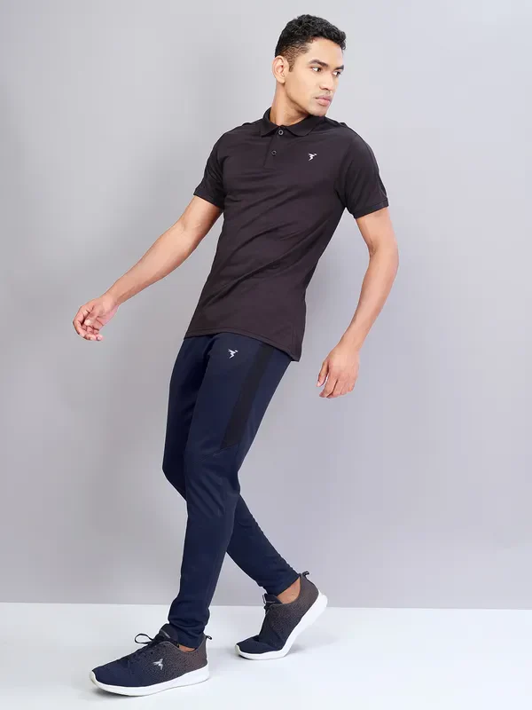Men Solid Slim Fit Trackpants with TECHNO DRY - Image 2