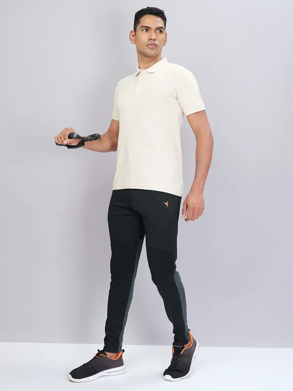Men Melange Slim Fit Trackpants with TECHNO DRY - Image 2