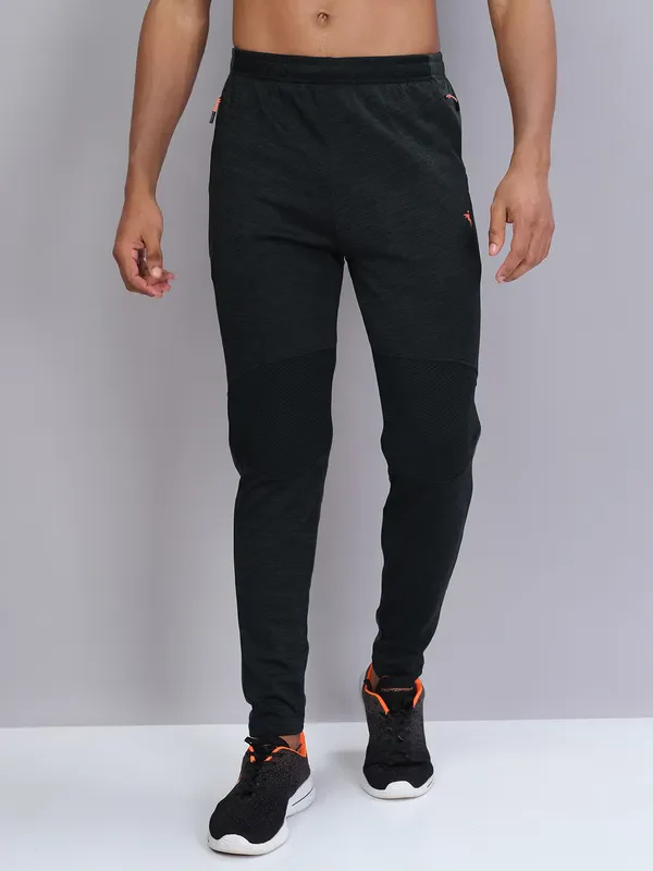 Men Melange Slim Fit Trackpants with TECHNO DRY - Image 3