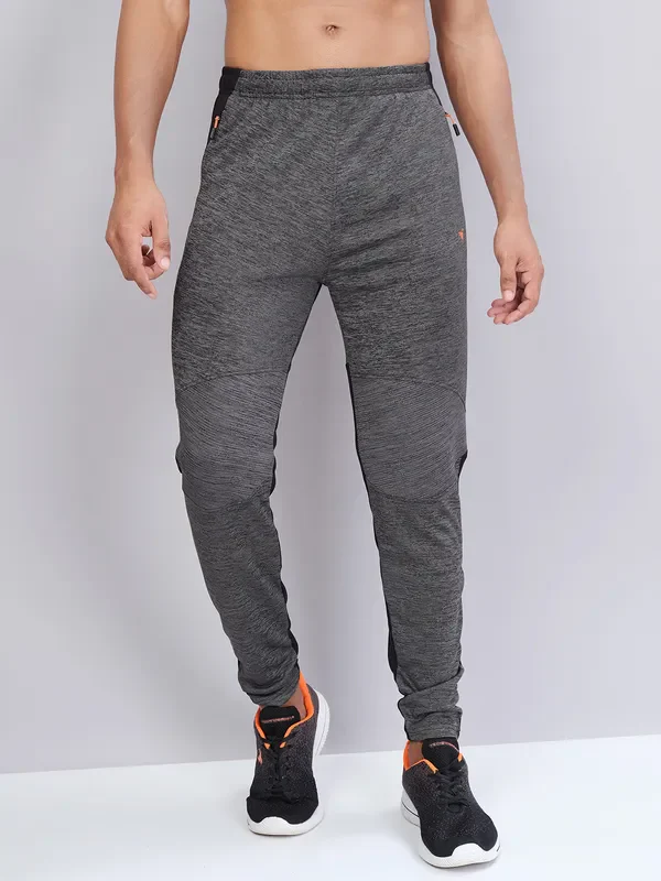 Men Melange Slim Fit Trackpants with TECHNO DRY
