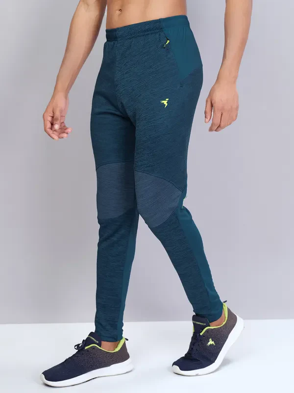 Men Melange Slim Fit Trackpants with TECHNO DRY