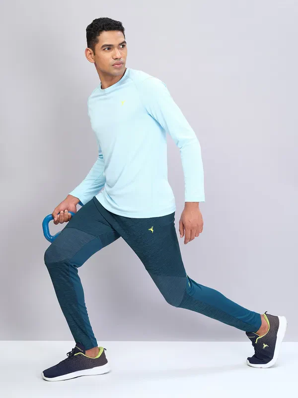 Men Melange Slim Fit Trackpants with TECHNO DRY - Image 2