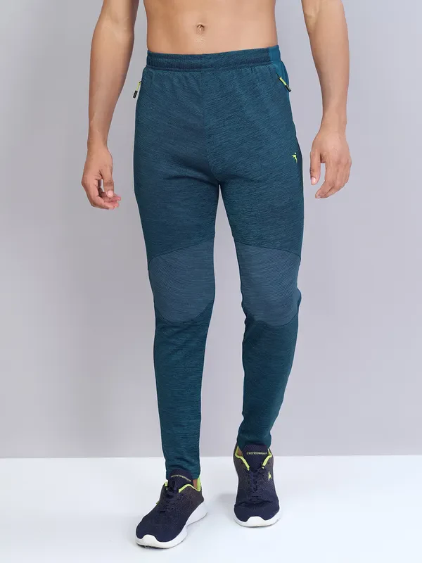 Men Melange Slim Fit Trackpants with TECHNO DRY - Image 3