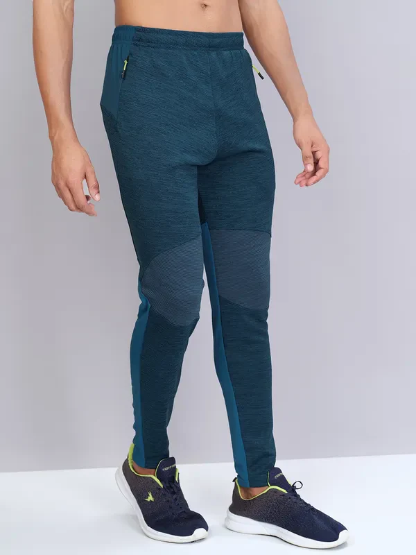 Men Melange Slim Fit Trackpants with TECHNO DRY - Image 5