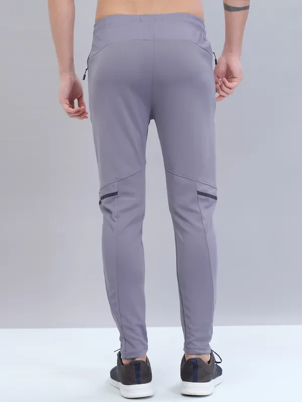 Men Solid Slim Fit Trackpants with TECHNO DRY - Image 4