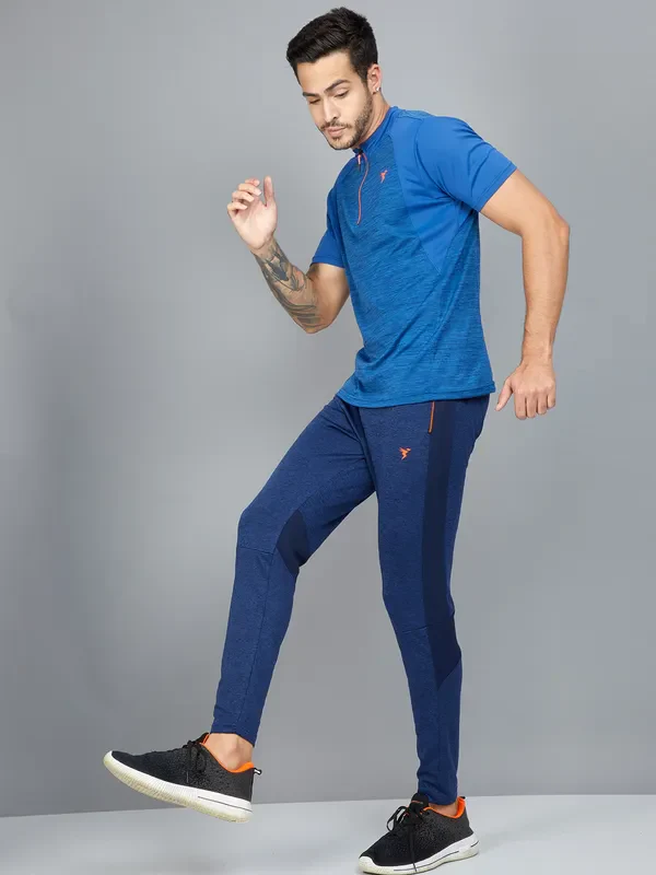 Men Colorblock Slim Fit Trackpants with TECHNO DRY - Image 2