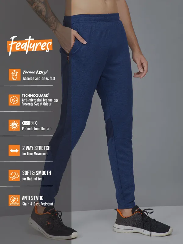 Men Colorblock Slim Fit Trackpants with TECHNO DRY - Image 4