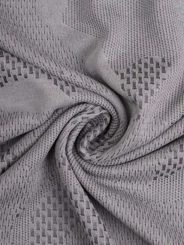 Men Jacquard Slim Fit Mock Neck T-shirt with TECHNO COOL+ - Image 9