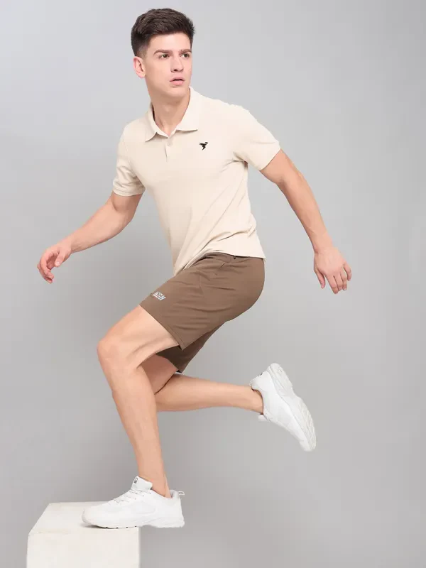 Men Solid Slim Fit Shorts with MATPIQ - Image 2