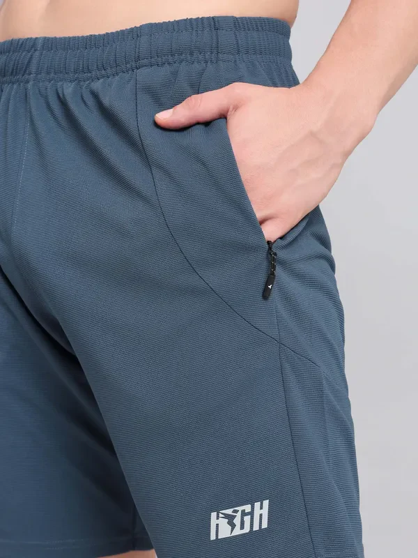 Men Solid Slim Fit Shorts with MATPIQ - Image 2