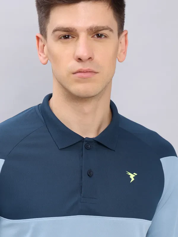Men Colorblock Slim Fit Polo T-shirt with TECHNO COOL+ - Image 6