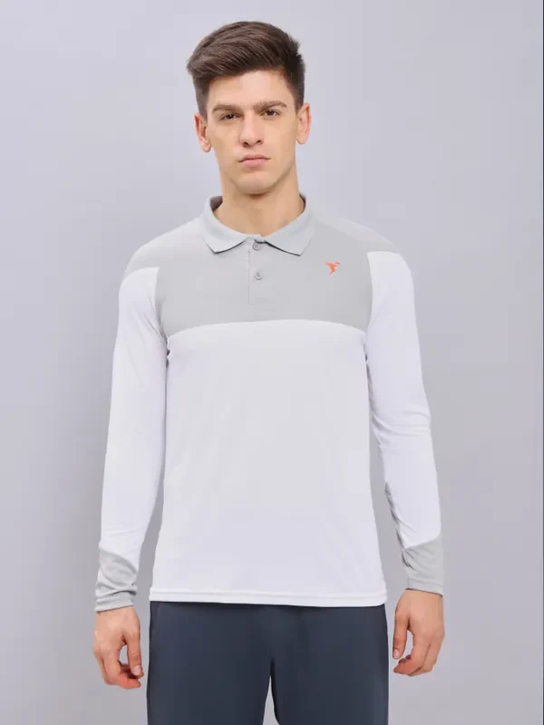 Men Colorblock Slim Fit Polo T-shirt with TECHNO COOL+