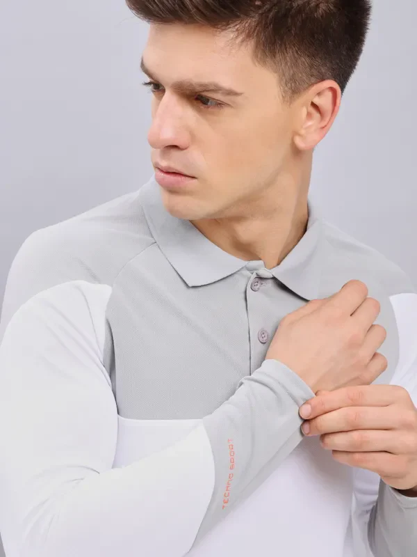 Men Colorblock Slim Fit Polo T-shirt with TECHNO COOL+ - Image 6