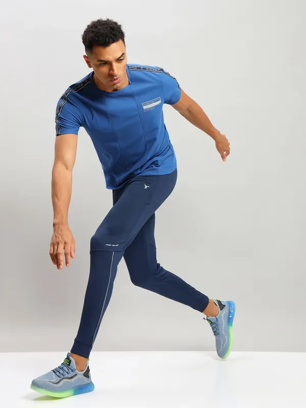 Men Solid Slim Fit Trackpants with TECHNO DRY - Image 3