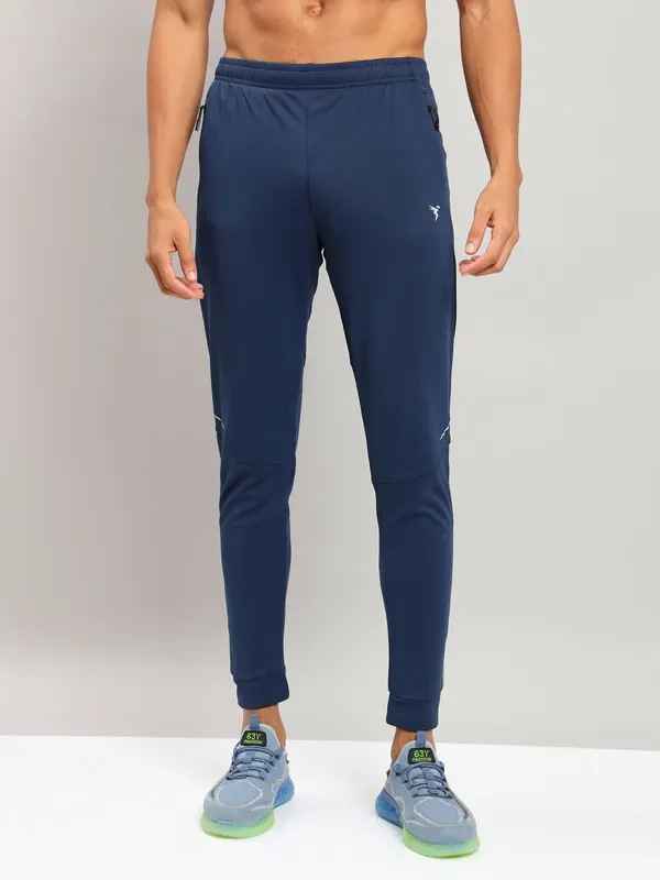 Men Solid Slim Fit Trackpants with TECHNO DRY - Image 4