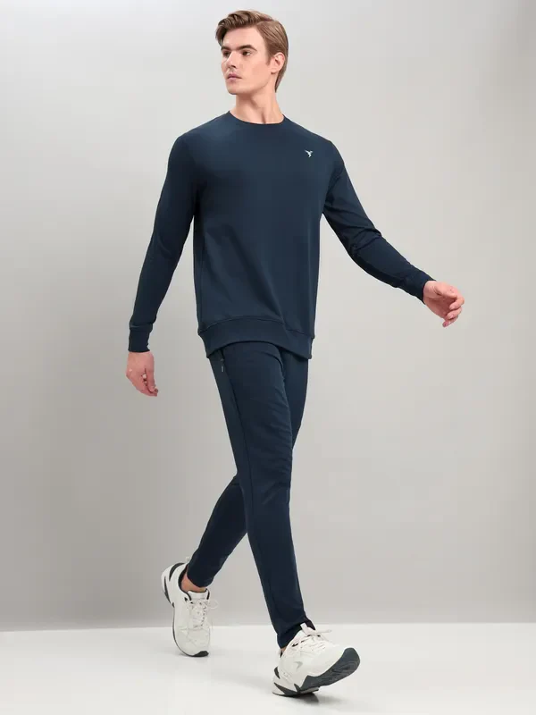 Men Solid Slim Fit Trackpants with TECHNO DRY - Image 2