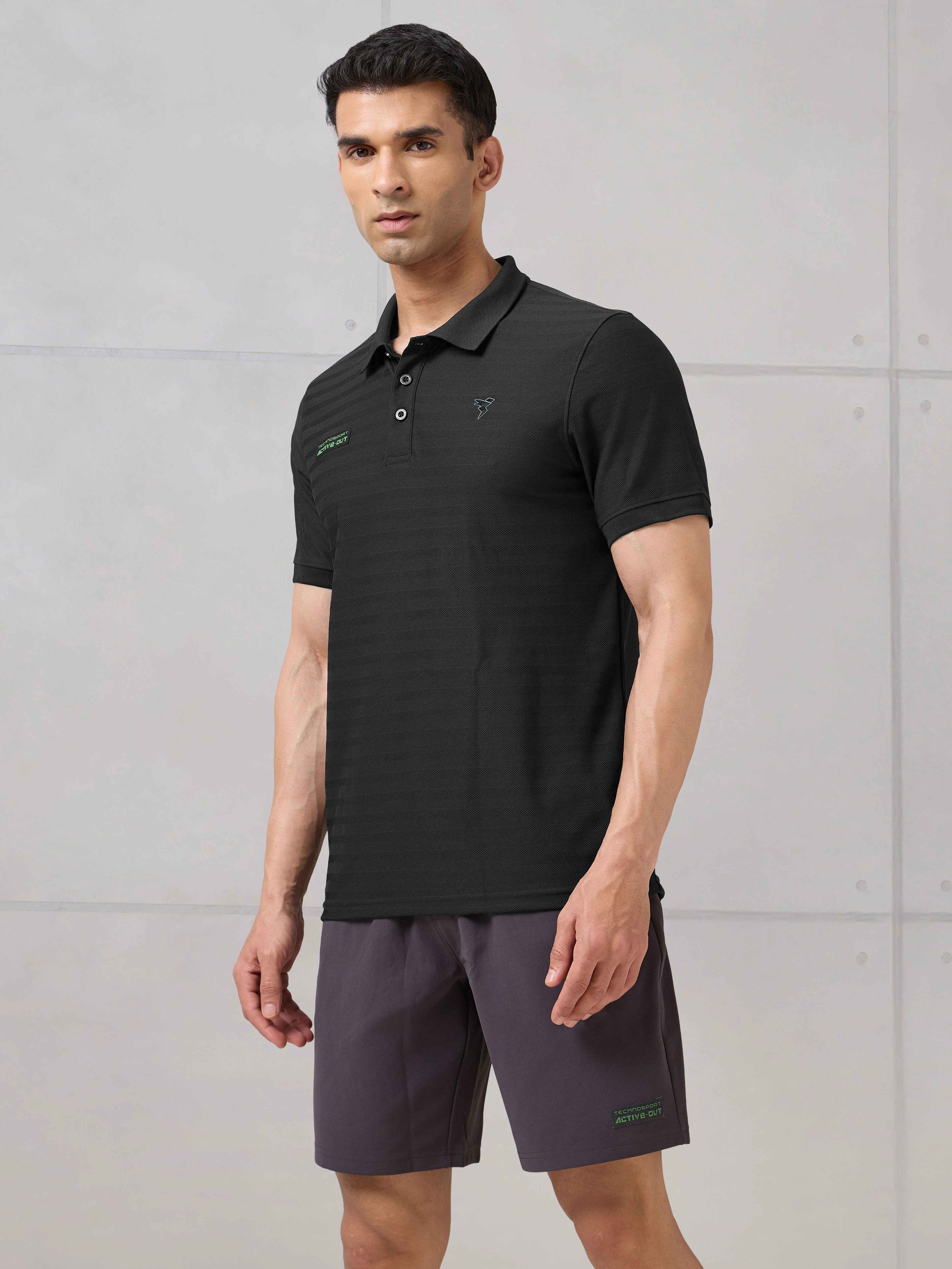 Men Self Design Active Out Polo T-Shirt Slim Fit with MATPIQ - Image 4