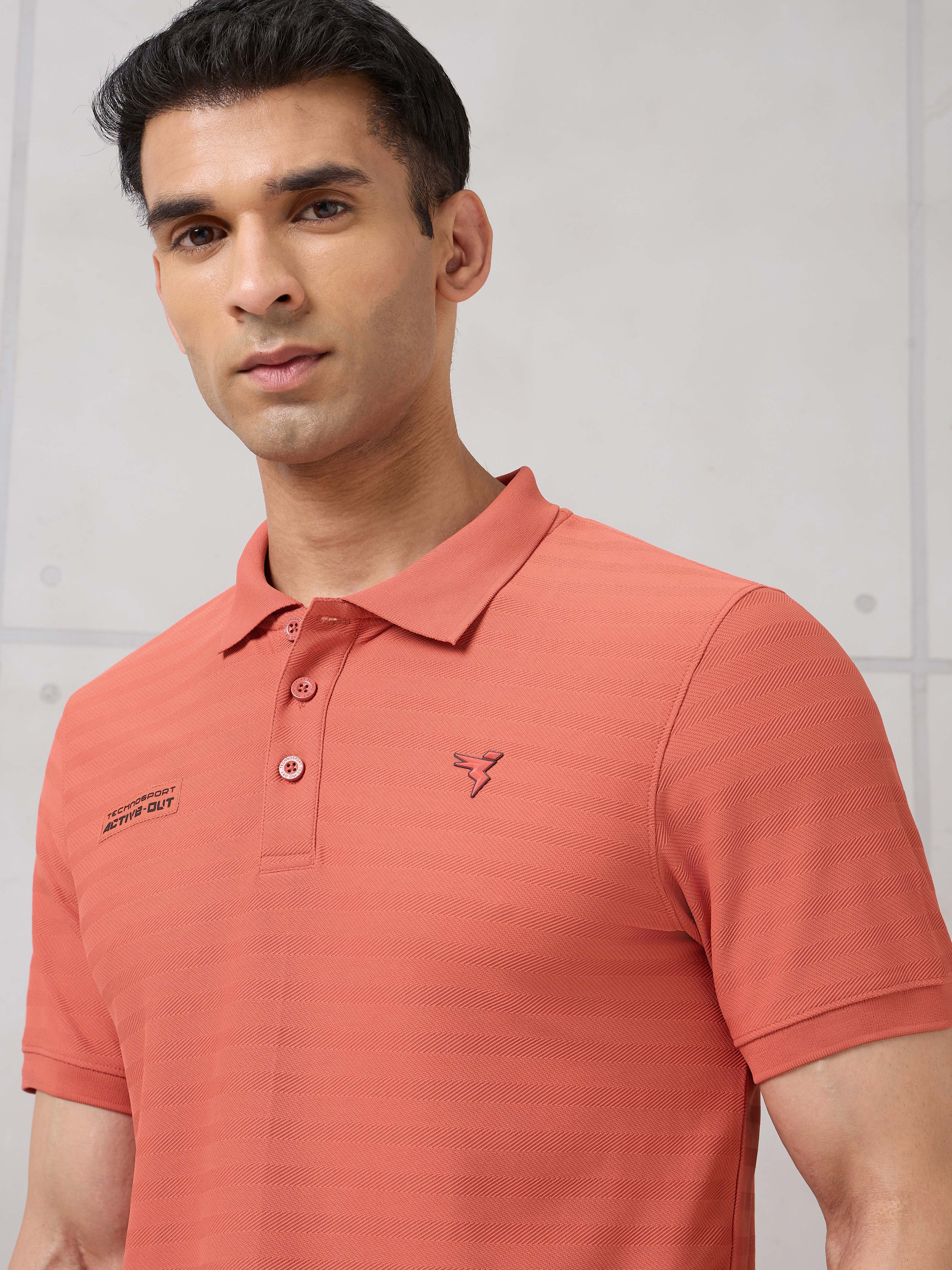 Men Self Design Active Out Polo T-Shirt Slim Fit with MATPIQ - Image 6