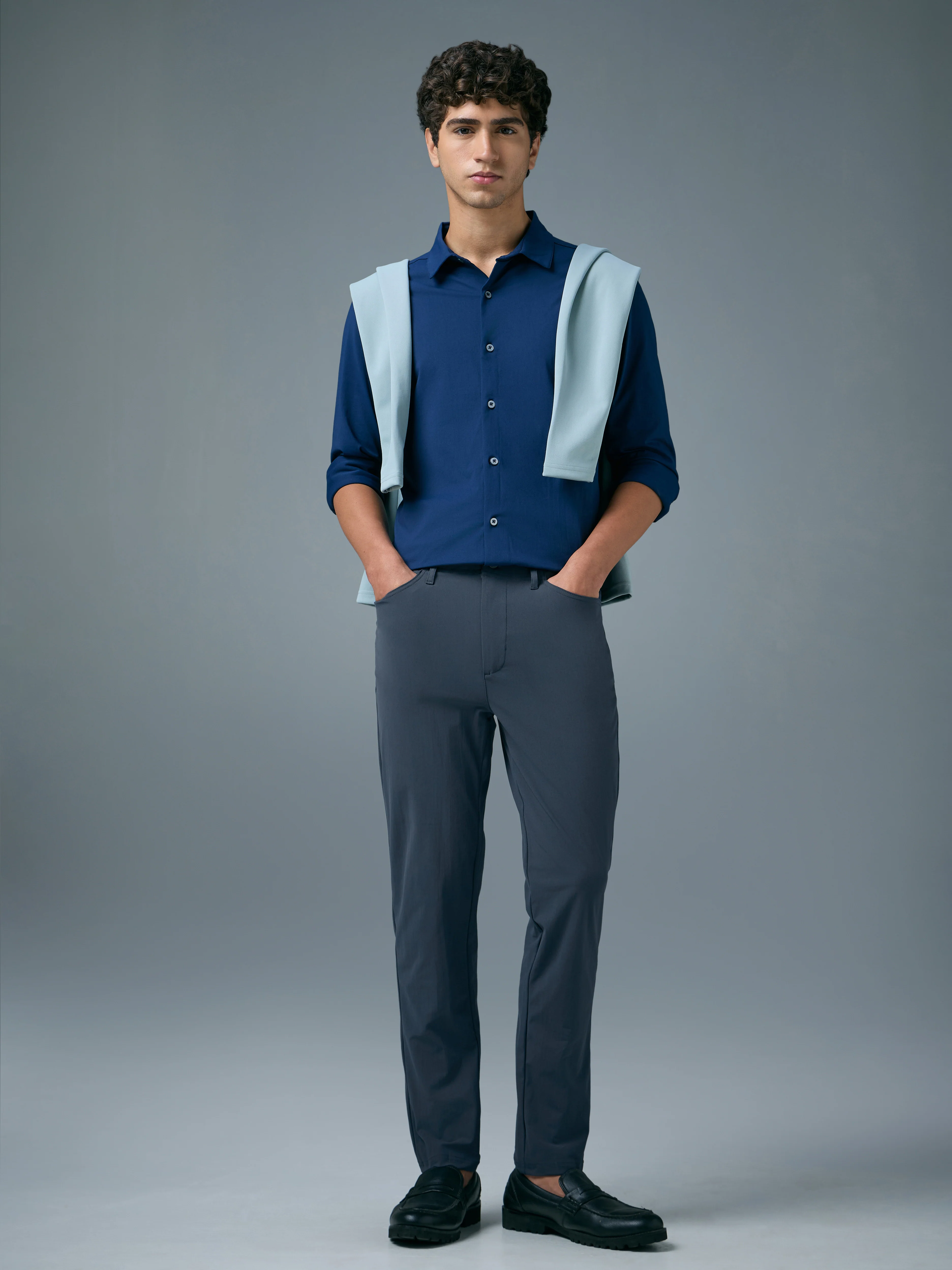 Men Semi-Formal Solid Straight Fit Trousers Pants with DURACOOL+ - Image 5