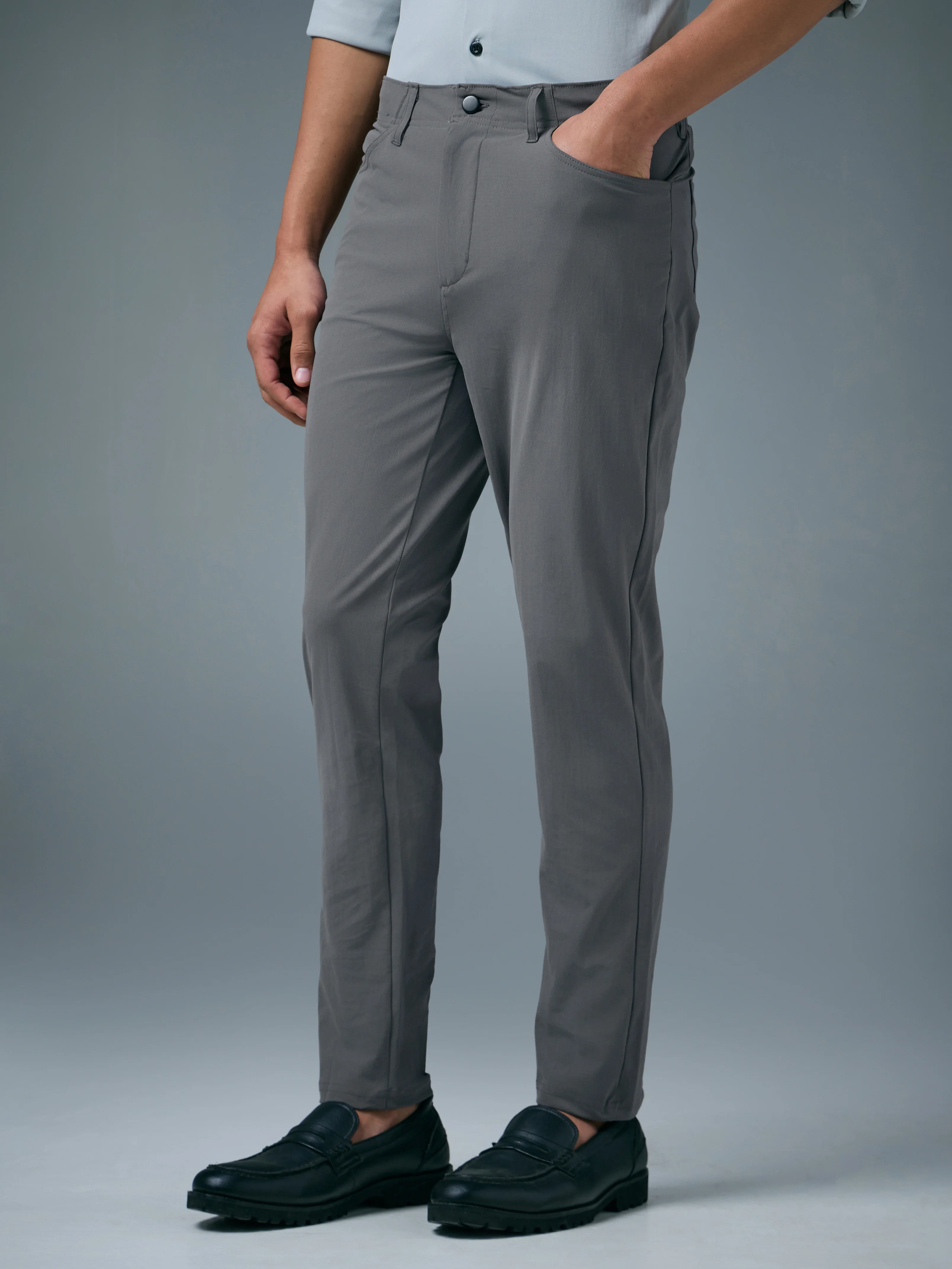 Men Semi-Formal Solid Straight Fit Trousers Pants with DURACOOL+ - Image 4