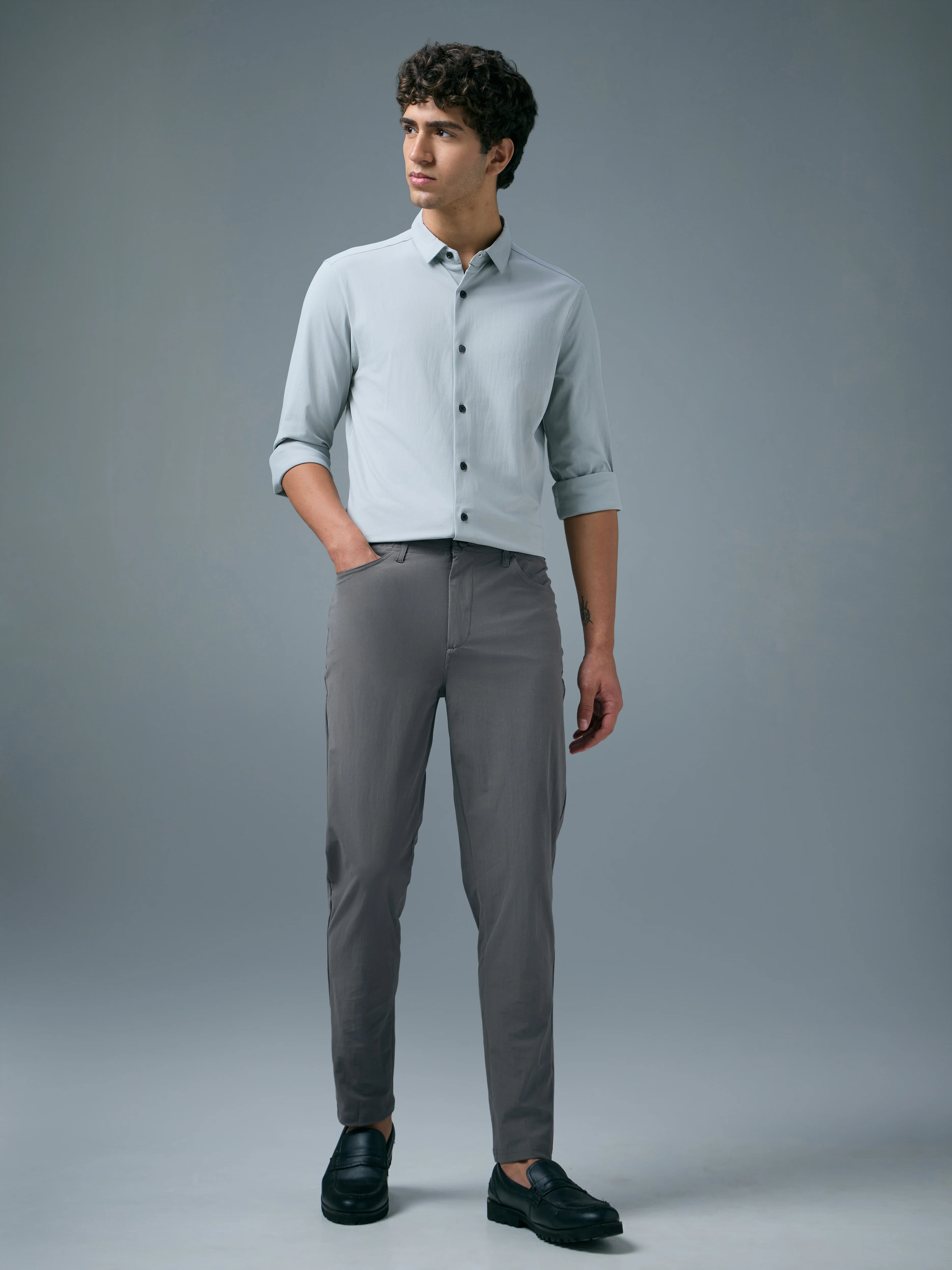 Men Semi-Formal Solid Straight Fit Trousers Pants with DURACOOL+ - Image 5