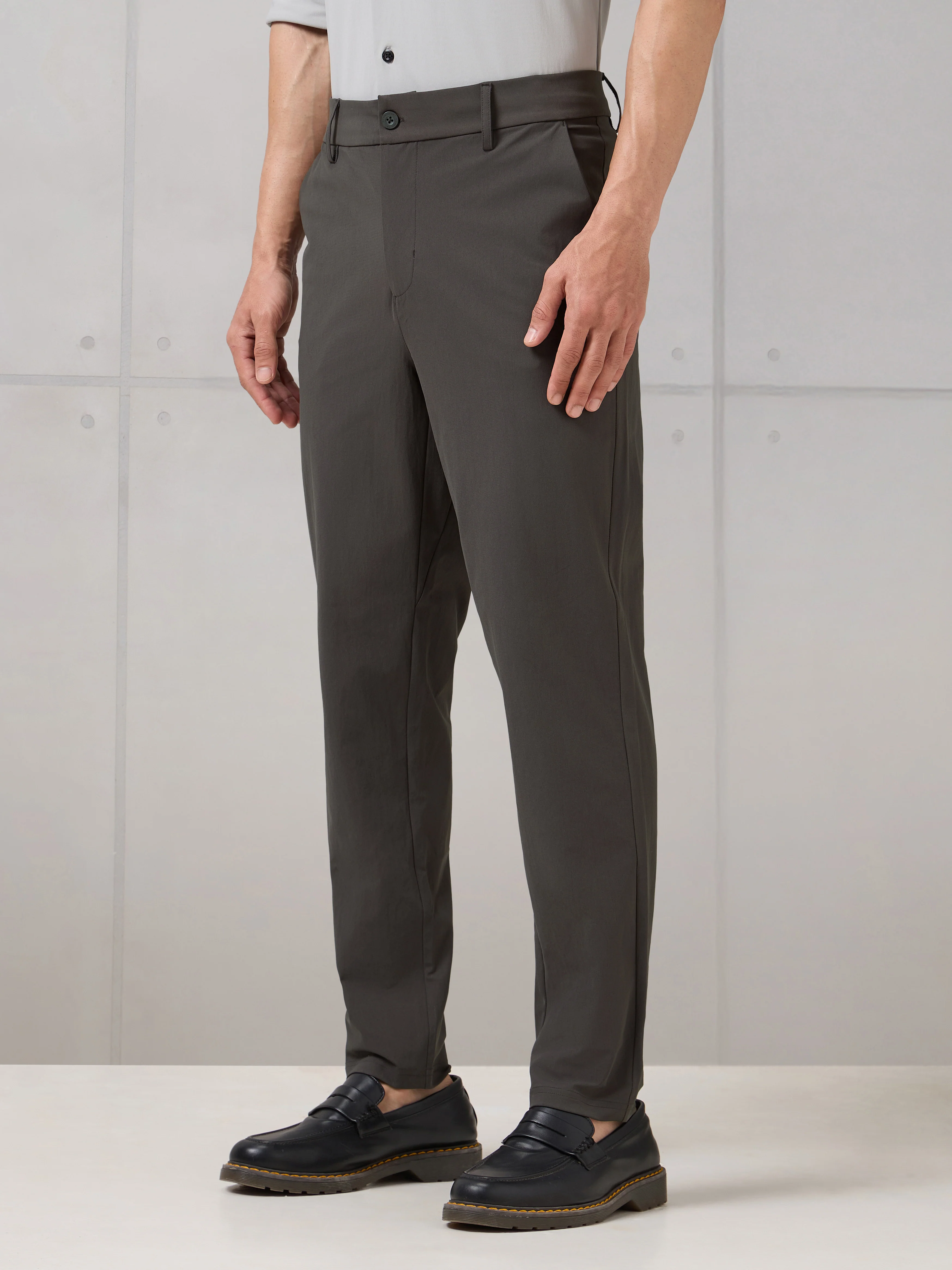 Men Semi-Formal Solid Straight Fit Trousers Pants with DURACOOL+ - Image 4