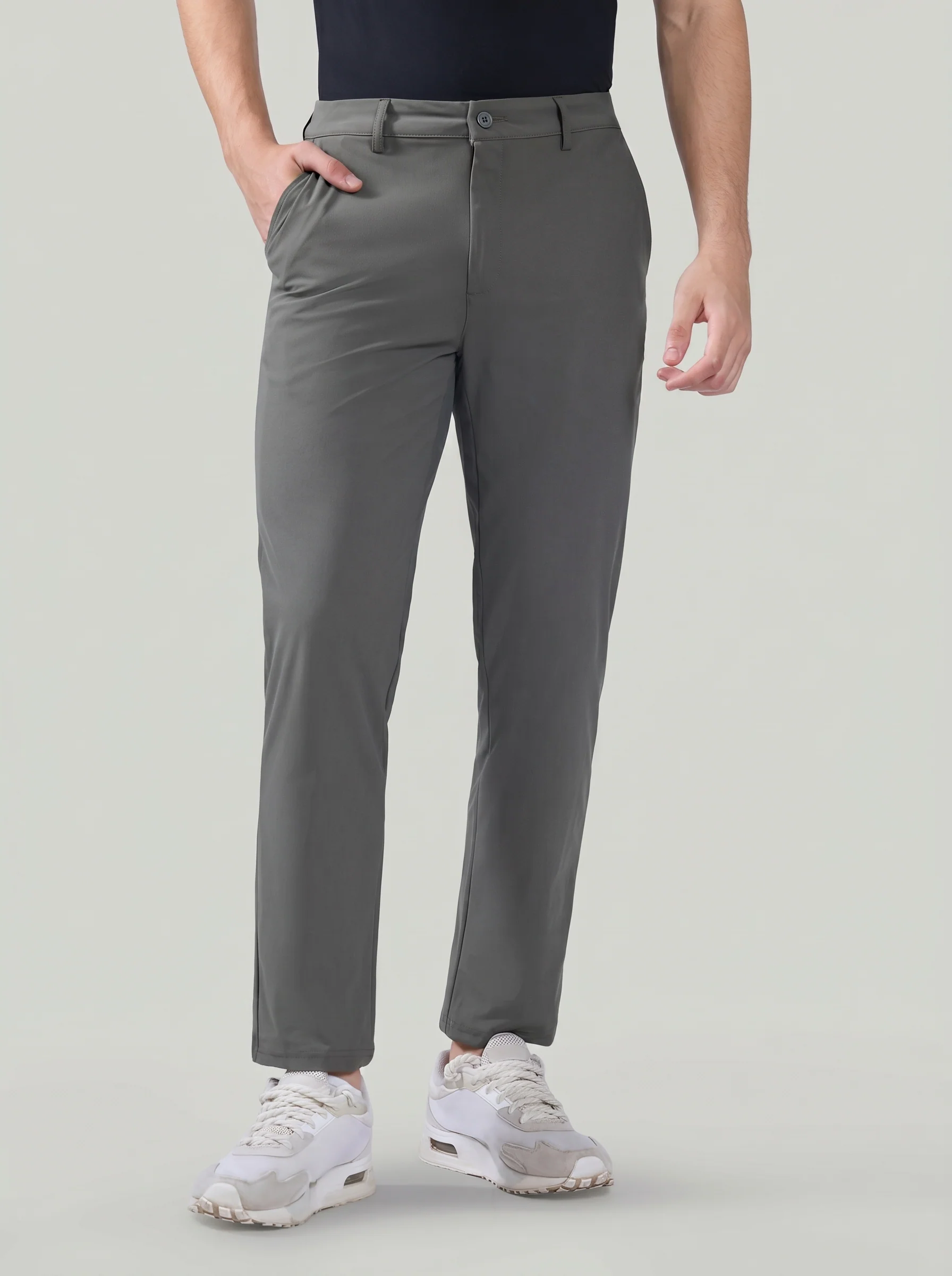 Men Semi-Formal Solid Straight Fit Trousers Pants with DURACOOL+