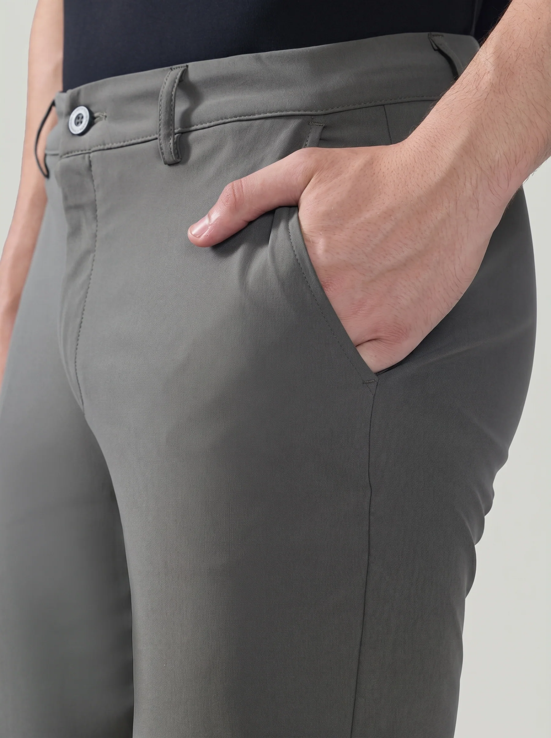 Men Semi-Formal Solid Straight Fit Trousers Pants with DURACOOL+ - Image 5