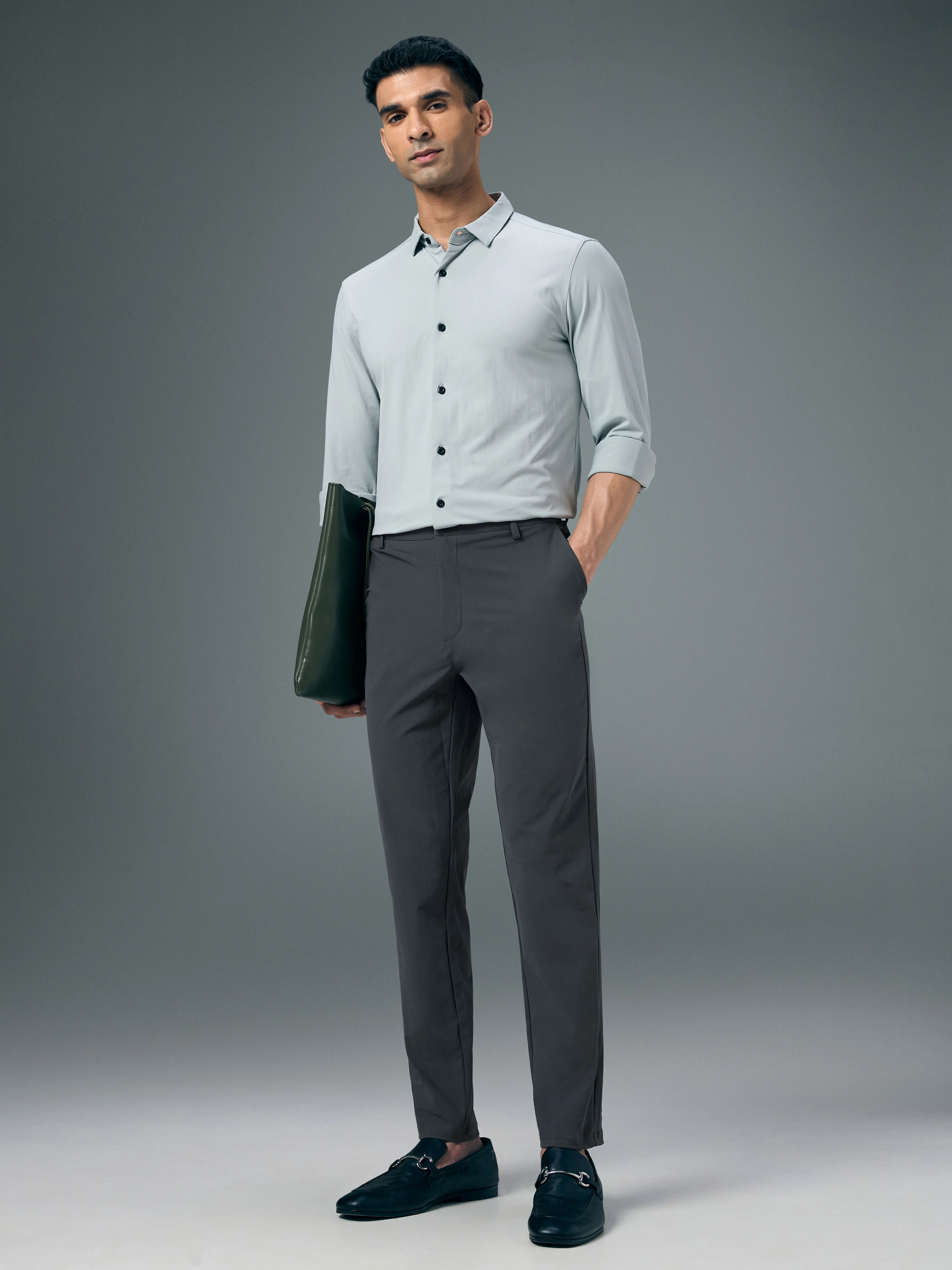 Men Semi-Formal Solid Straight Fit Trousers Pants with DURACOOL+ - Image 4