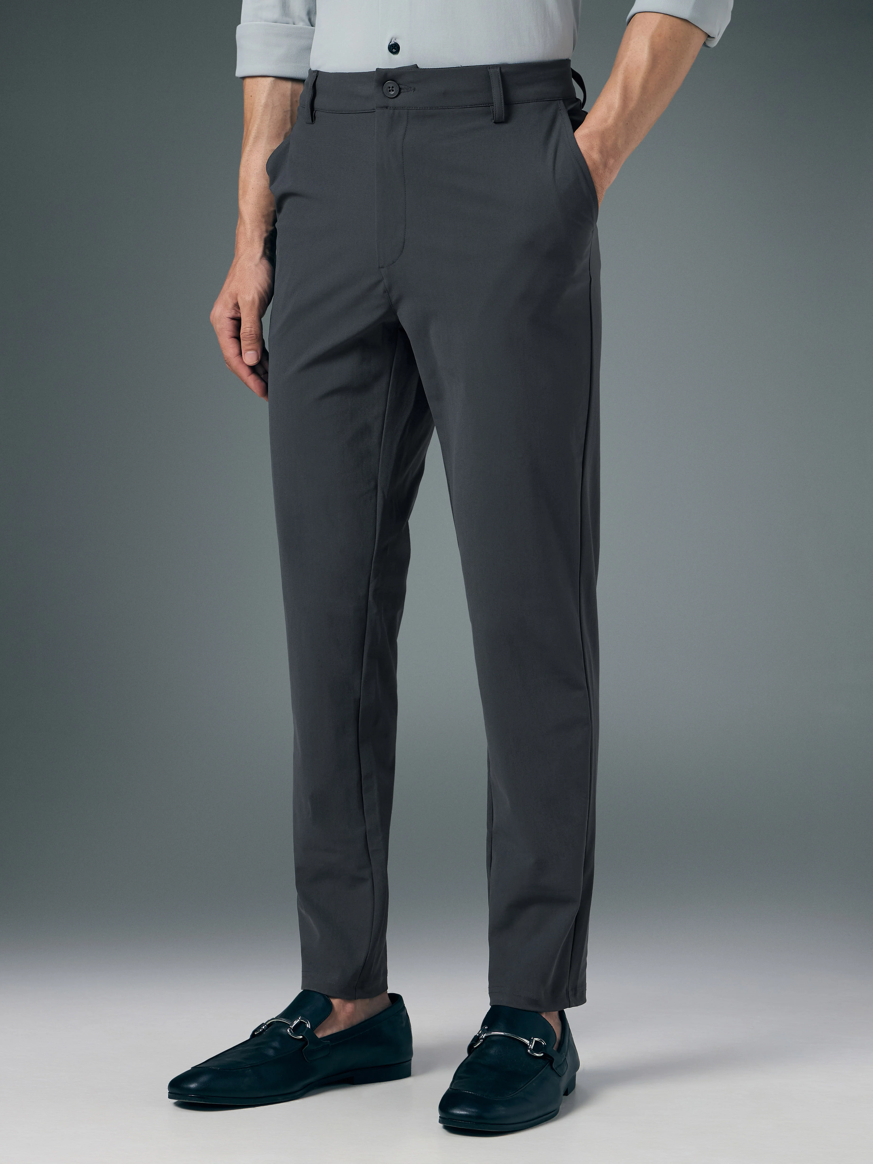Men Semi-Formal Solid Straight Fit Trousers Pants with DURACOOL+ - Image 5