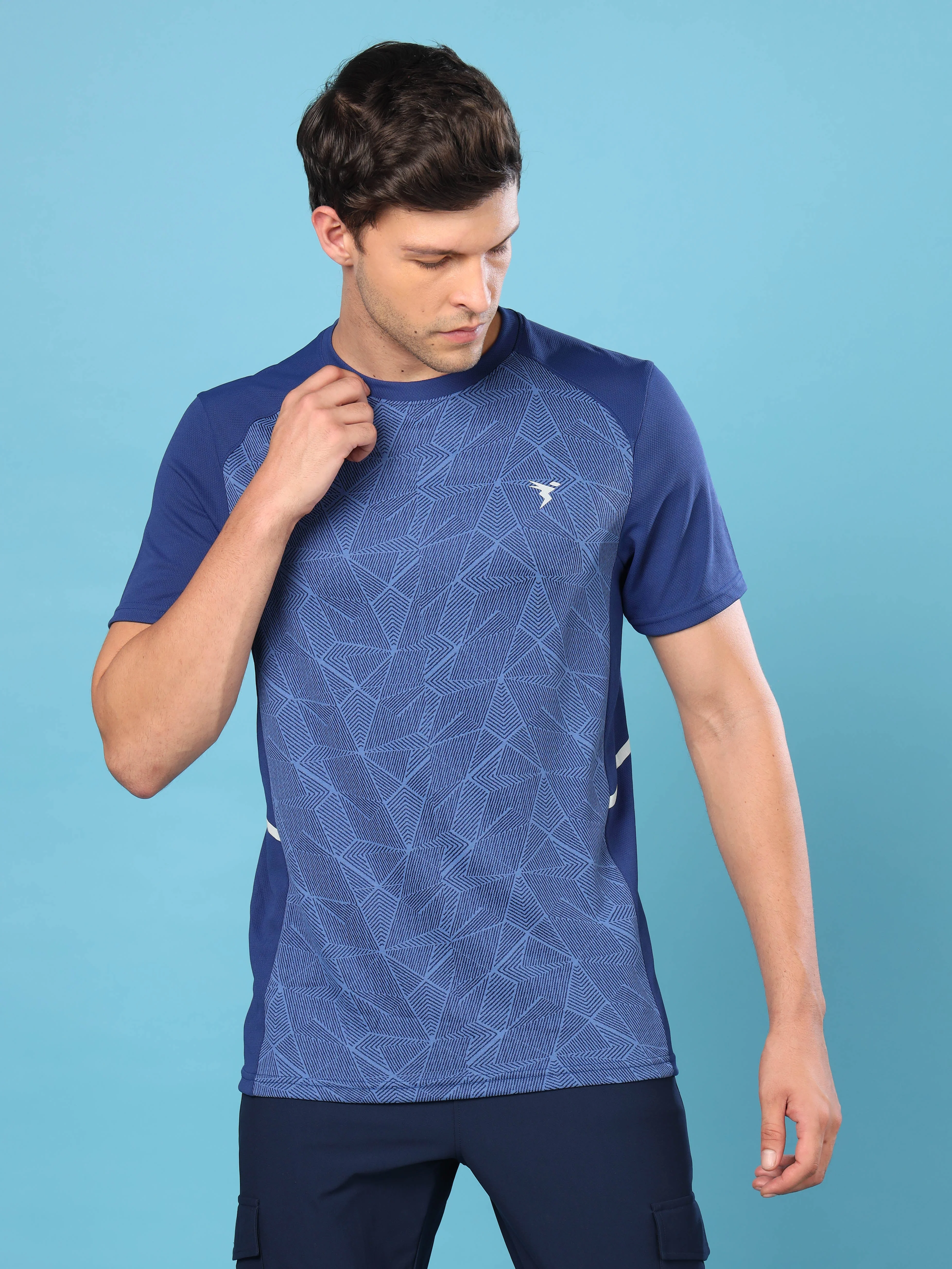 Men Slim Fit Crew Neck T-shirt with DOUBLE COOL - Image 2