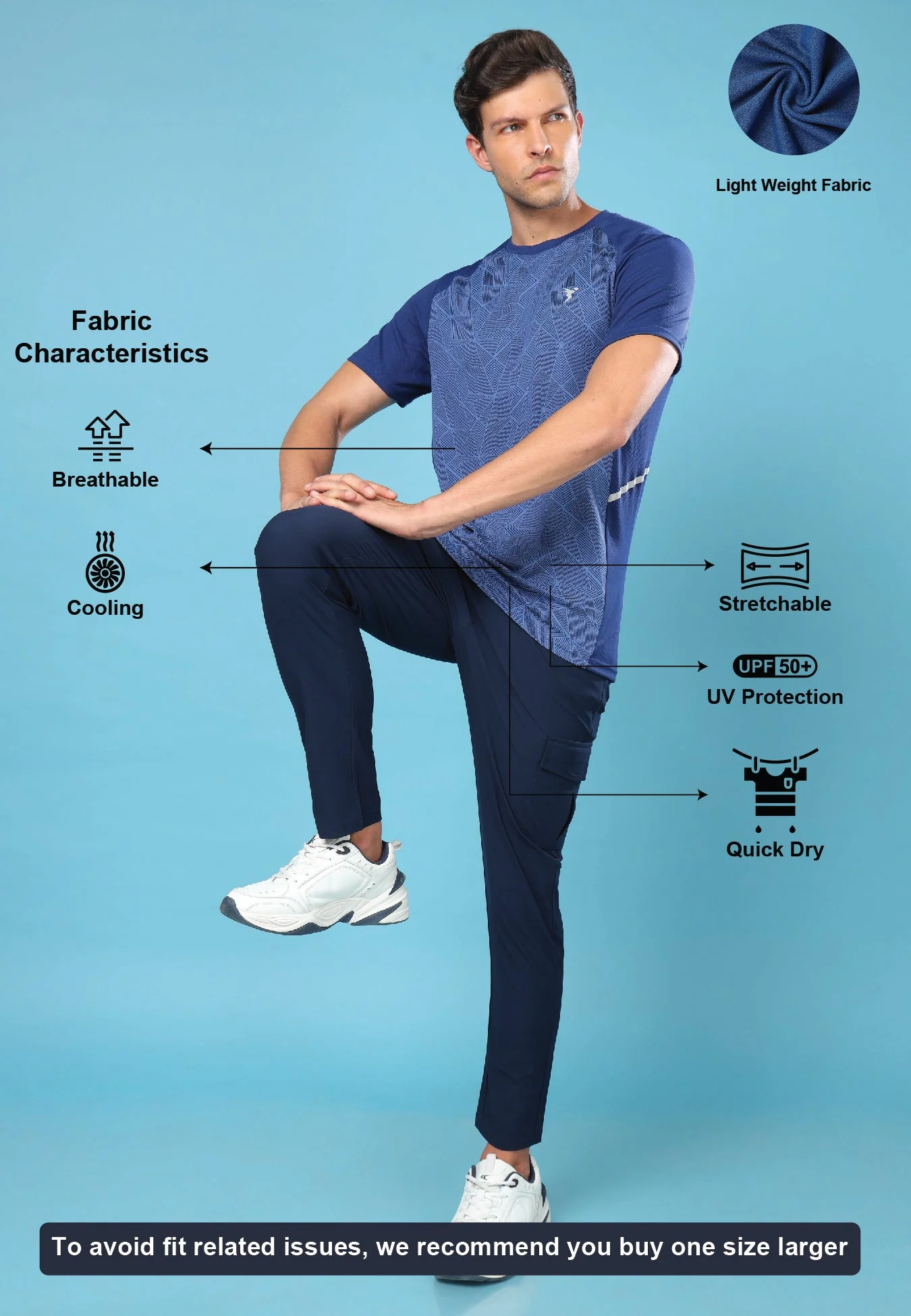 Men Slim Fit Crew Neck T-shirt with DOUBLE COOL - Image 4