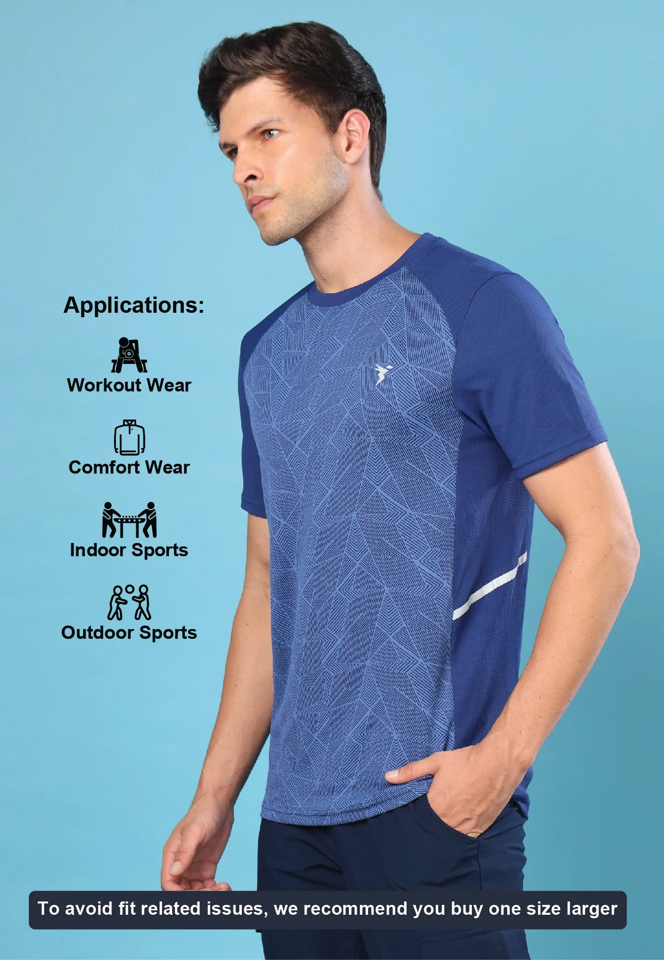 Men Slim Fit Crew Neck T-shirt with DOUBLE COOL - Image 5