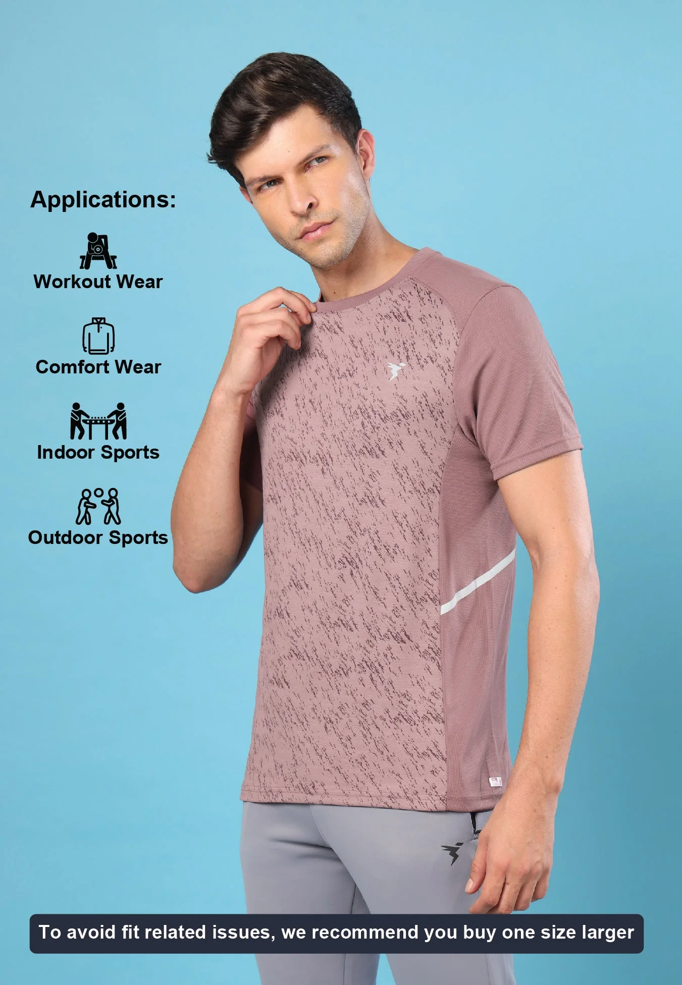 Men Slim Fit Crew Neck T-shirt with DOUBLE COOL - Image 4