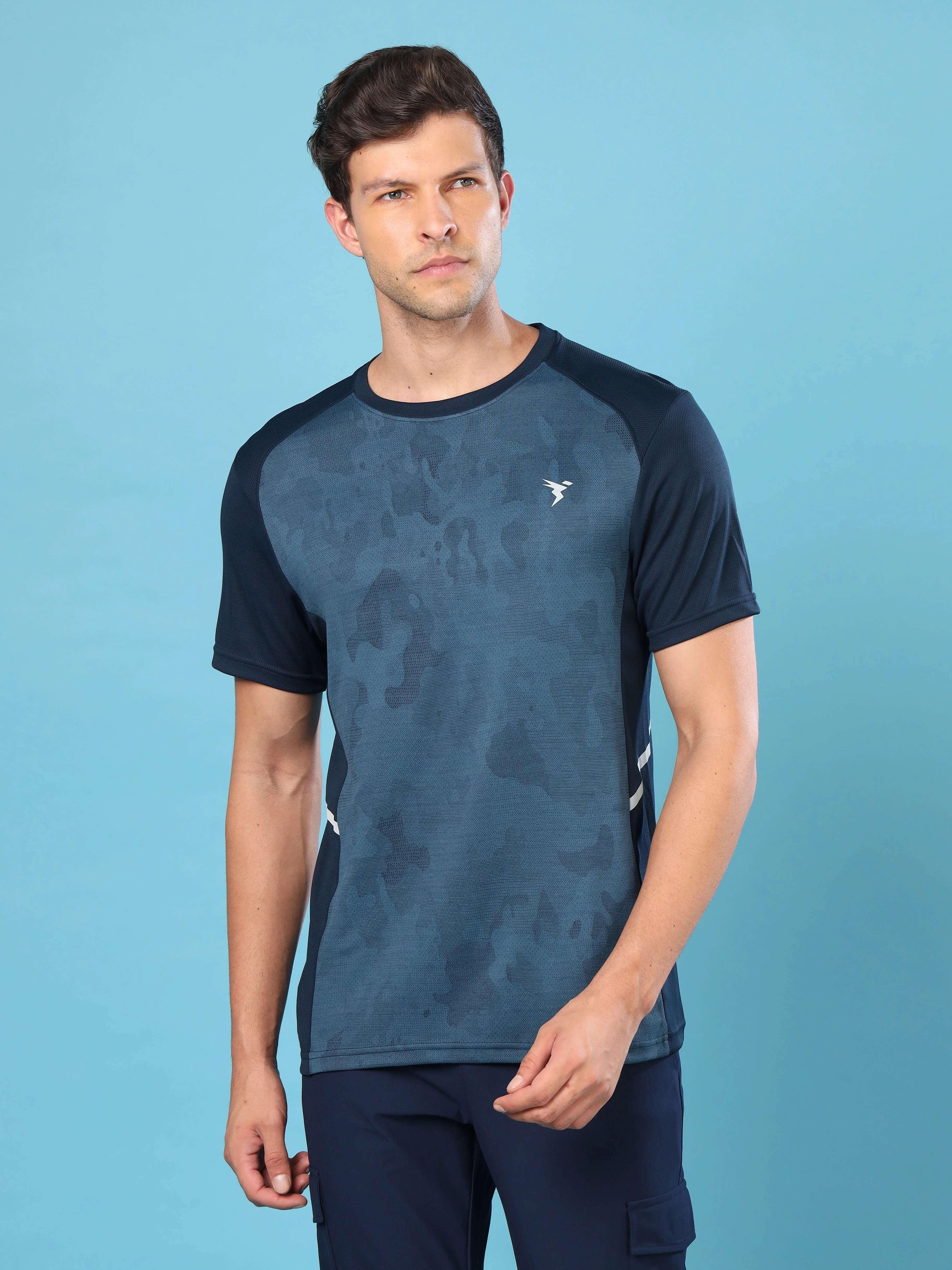 Men Slim Fit Crew Neck T-shirt with DOUBLE COOL - Image 5