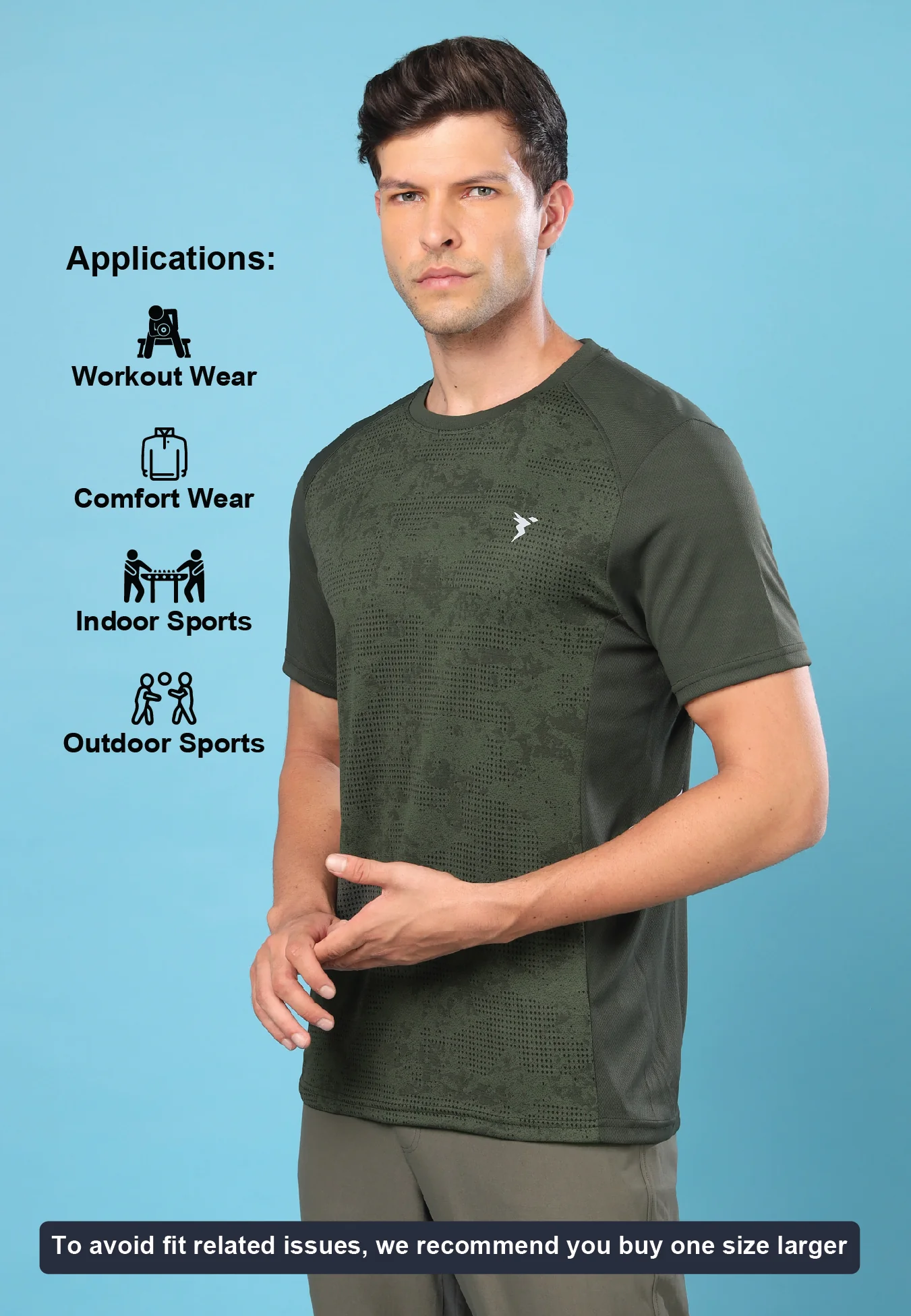 Men Slim Fit Crew Neck T-shirt with DOUBLE COOL - Image 5
