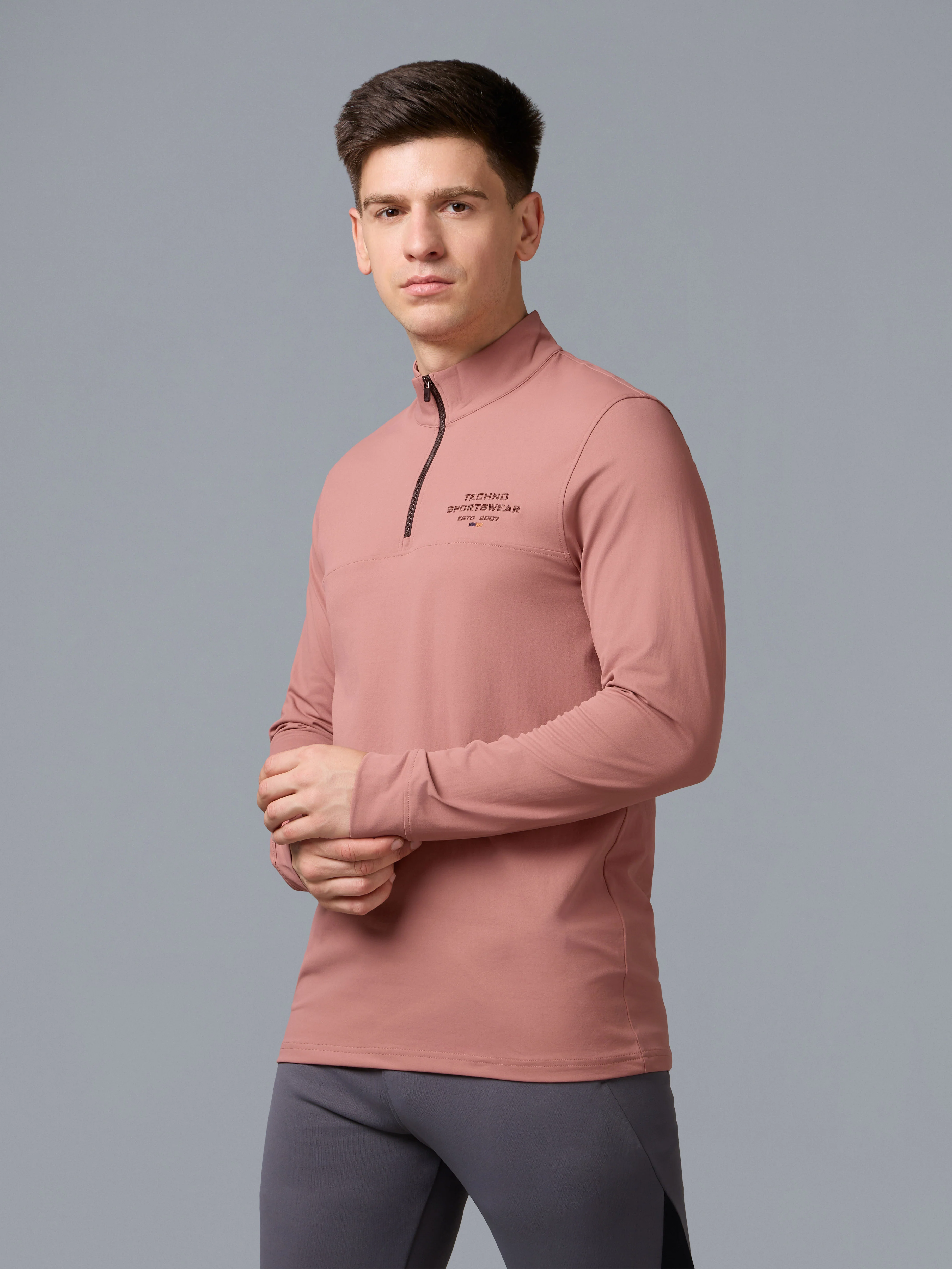 Men Slim Fit Gym, Dry Fit Sports T-Shirt with TECHNO DRY - Image 5