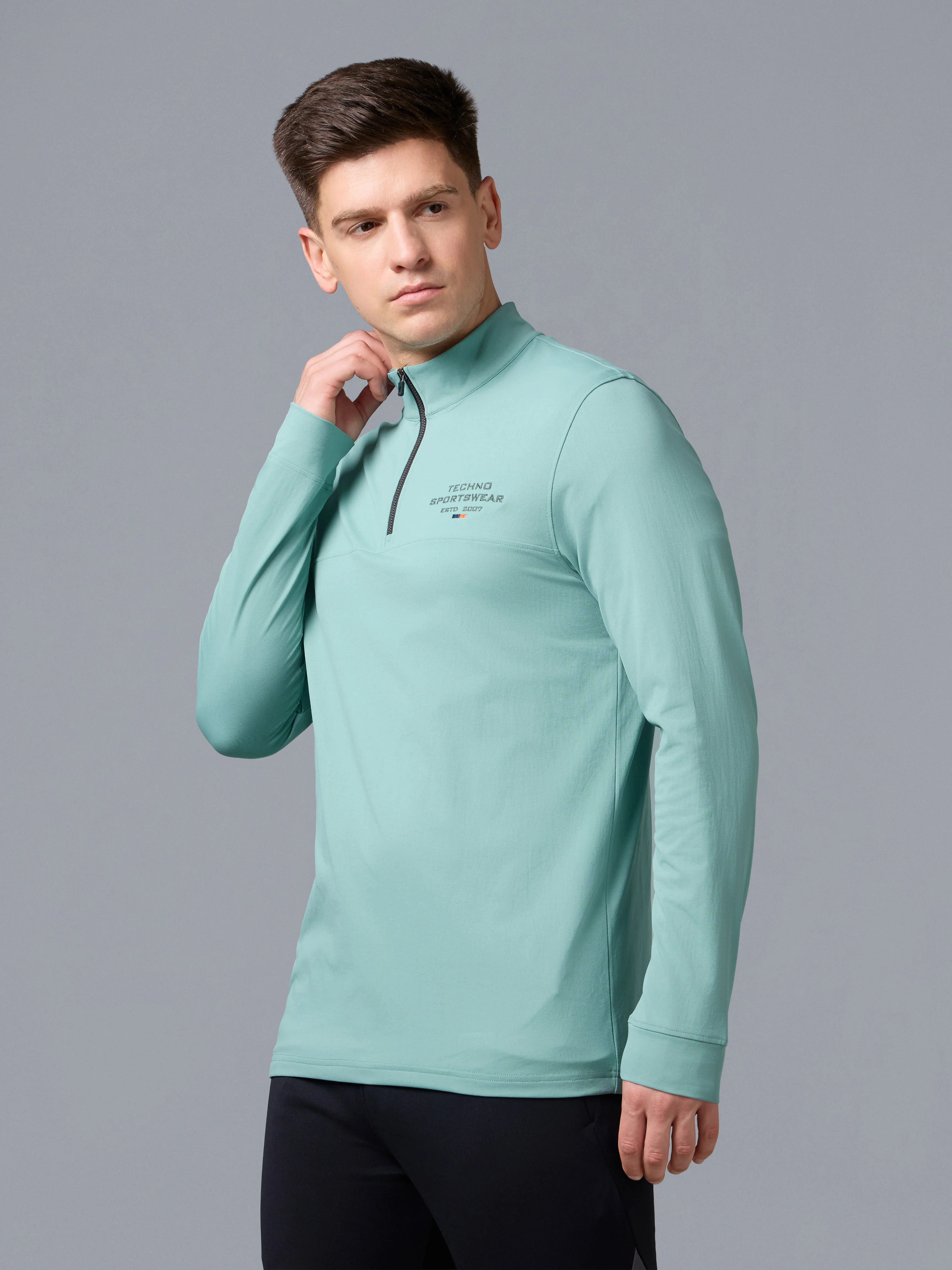 Men Slim Fit Gym, Dry Fit Sports T-Shirt with TECHNO DRY - Image 3