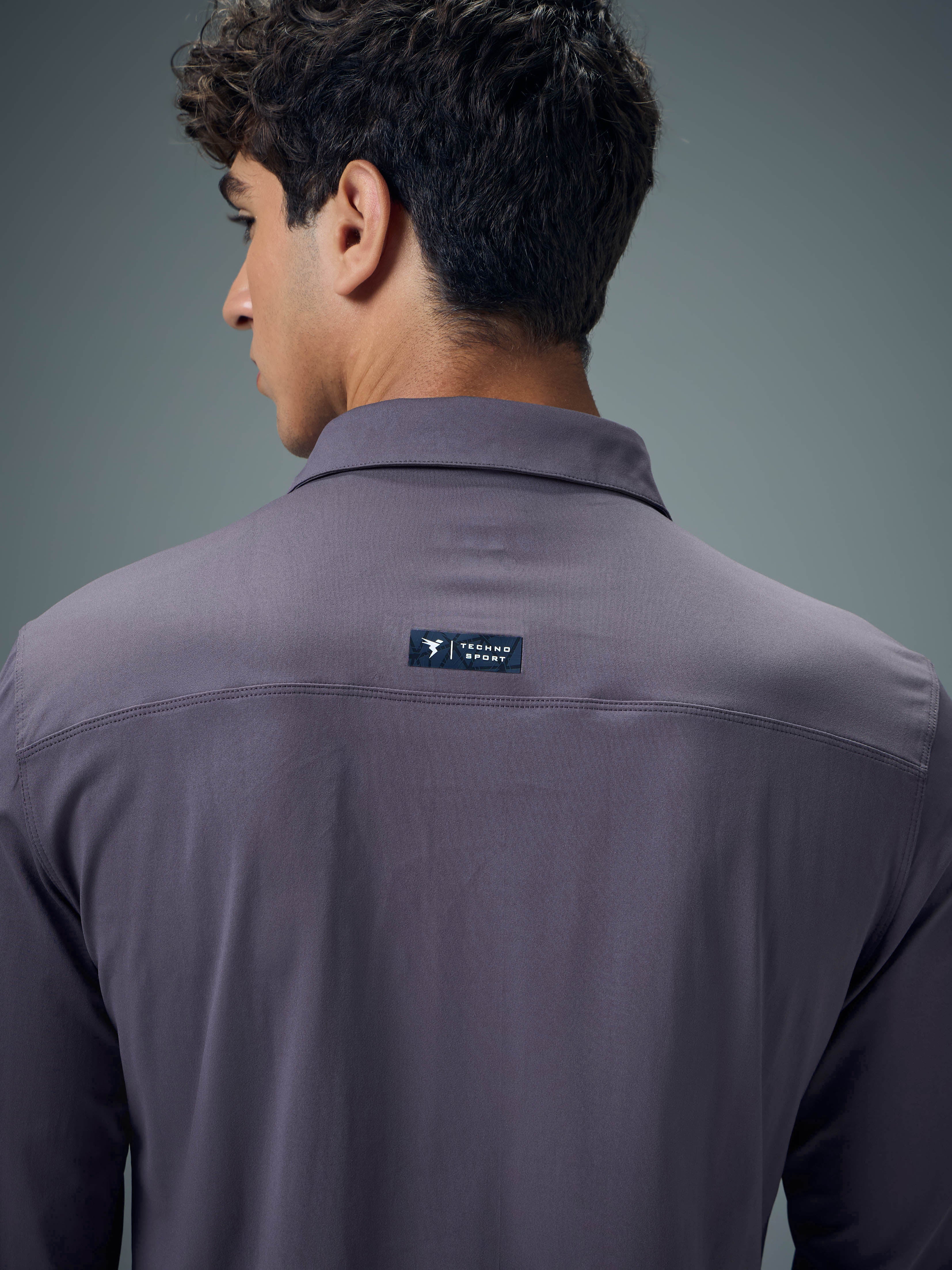 Men Solid Regular Fit Spread Collar Casual Shirt with COTFLEX - Image 7