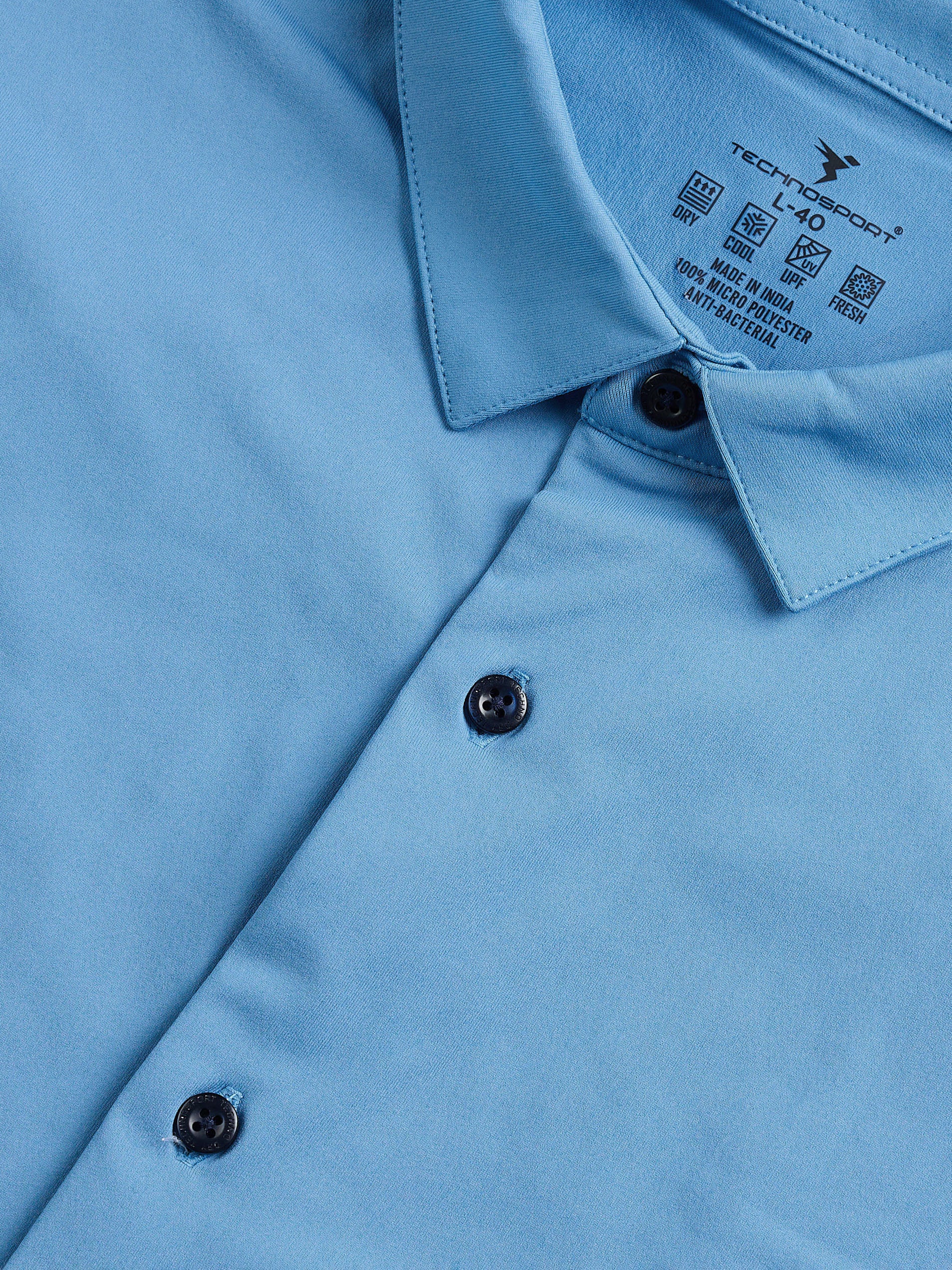 Men Solid Regular Fit Spread Collar Casual Shirt with COTFLEX - Image 8