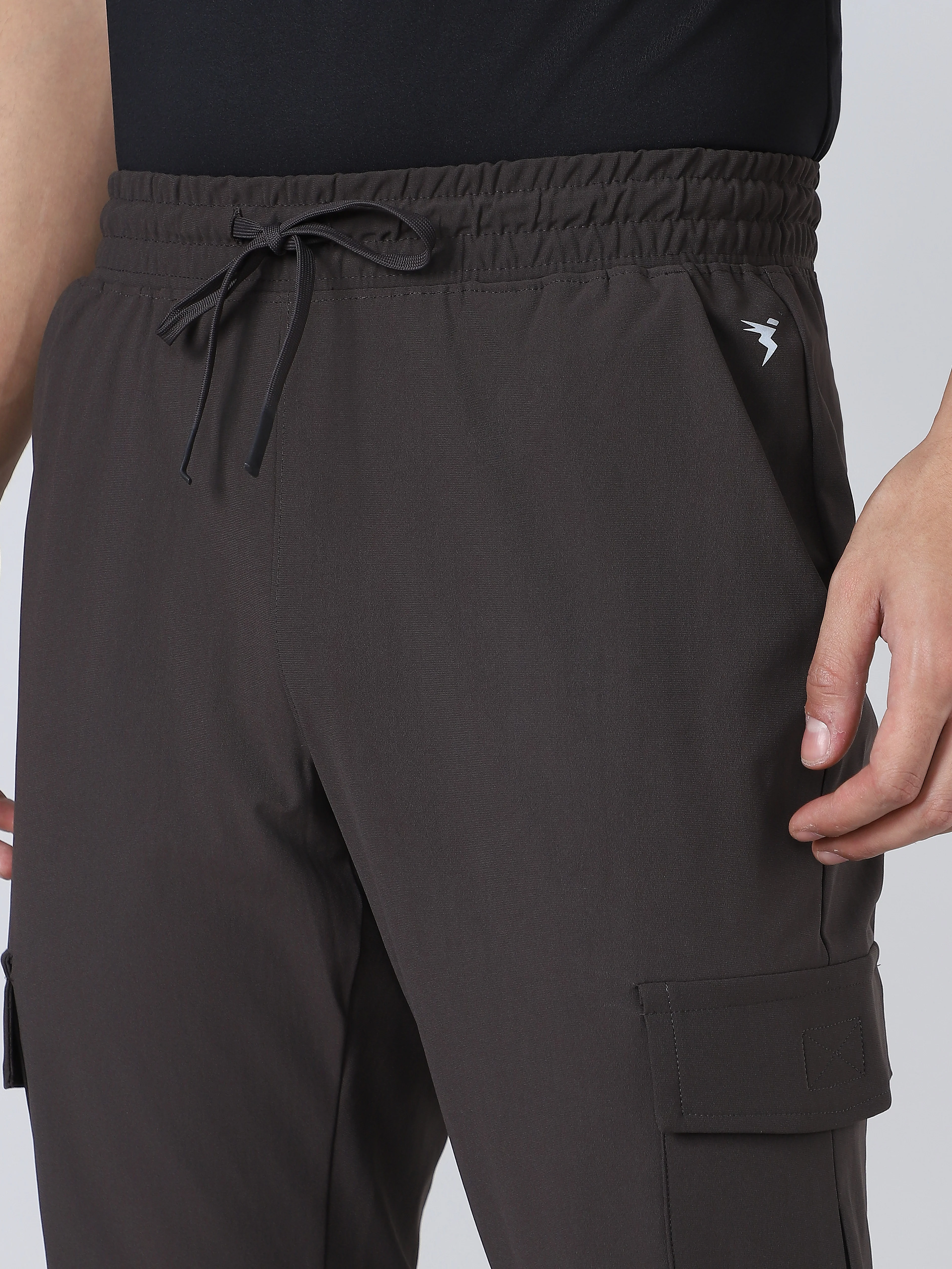 Men Solid Relax Fit Cargo Trackpants with DURACOOL+ - Image 7