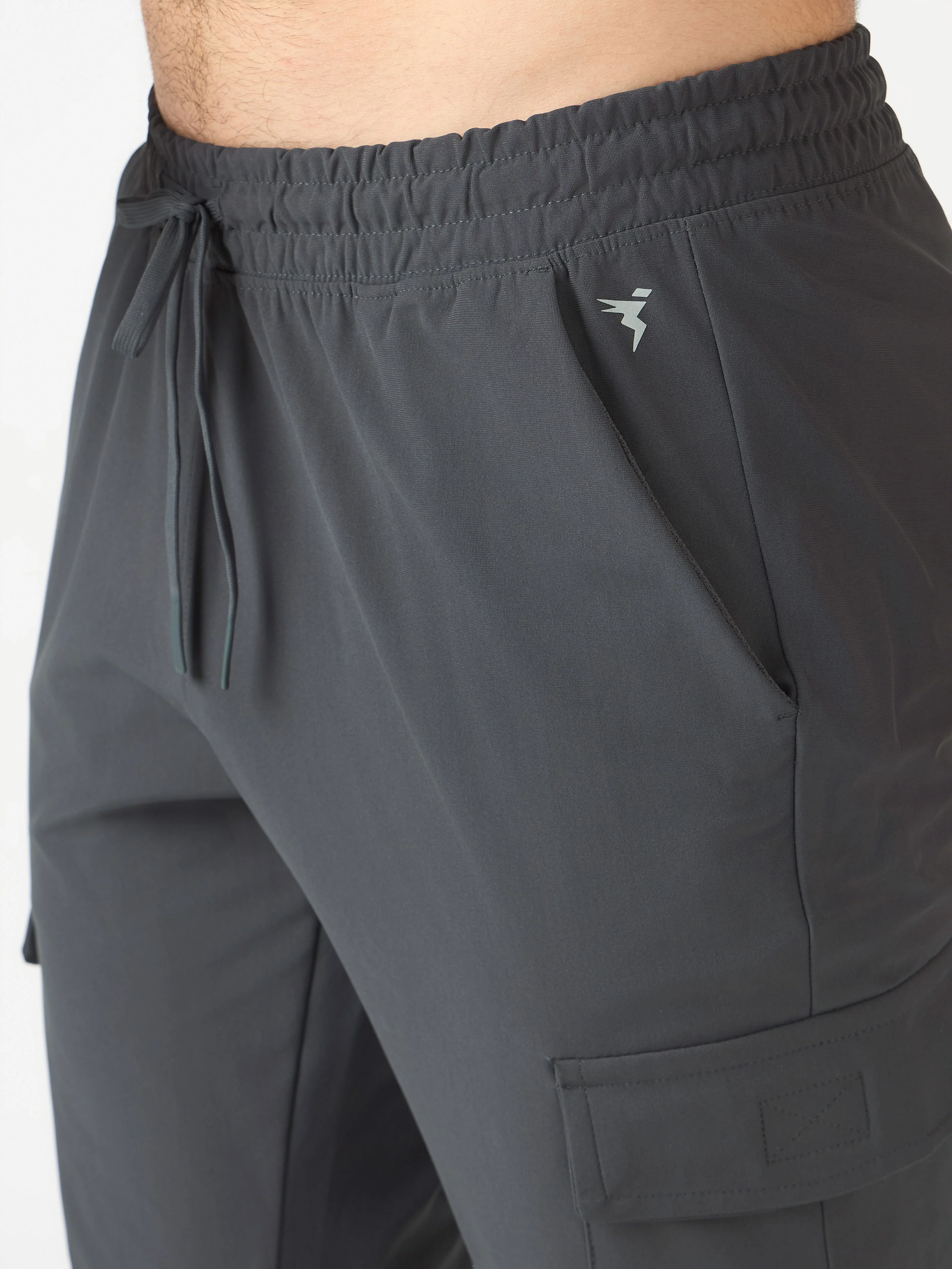 Men Solid Relax Fit Cargo Trackpants with DURACOOL+ - Image 6