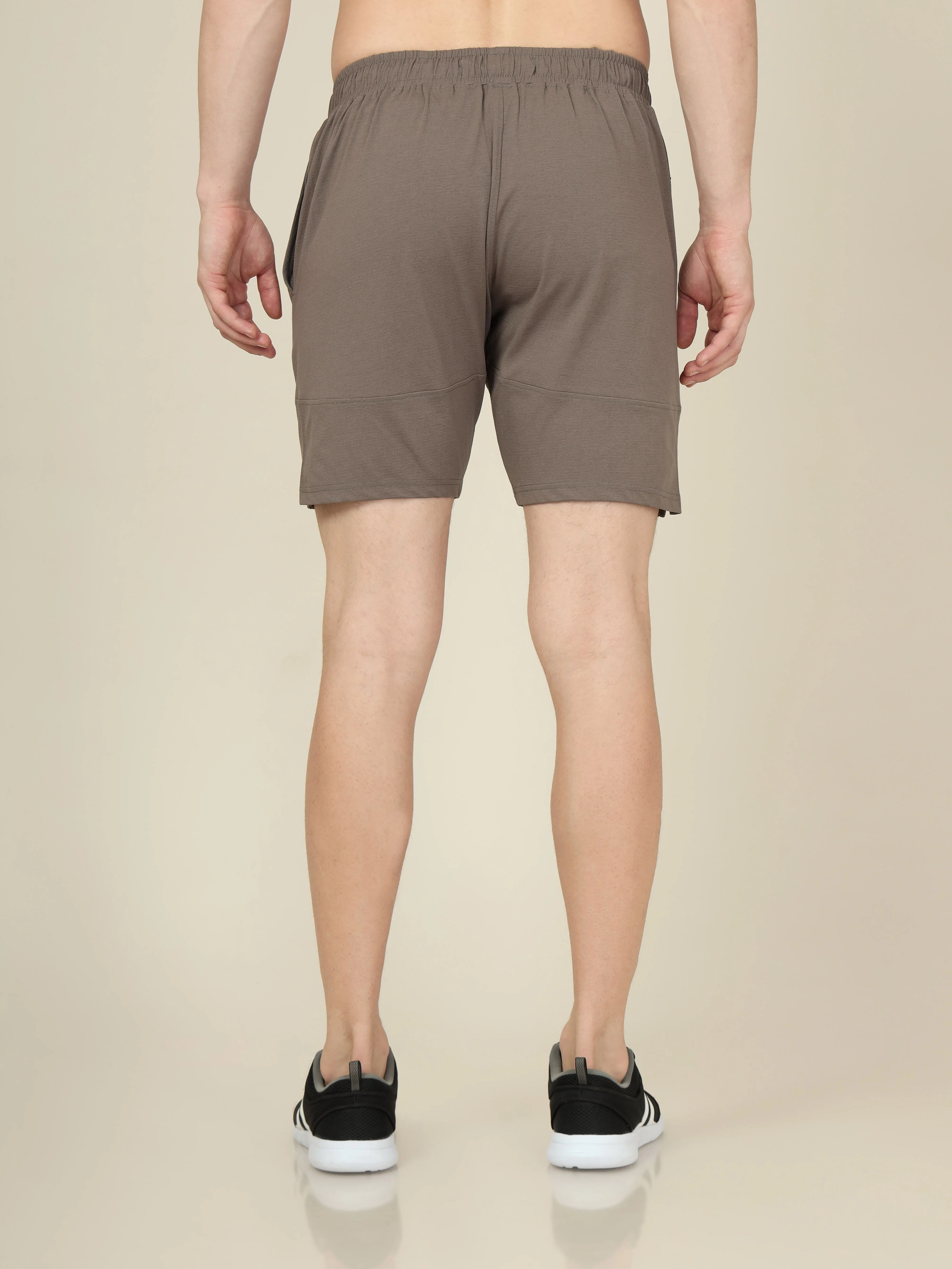 Men Solid Relax Fit Shorts with ELASTO LITE - Image 2