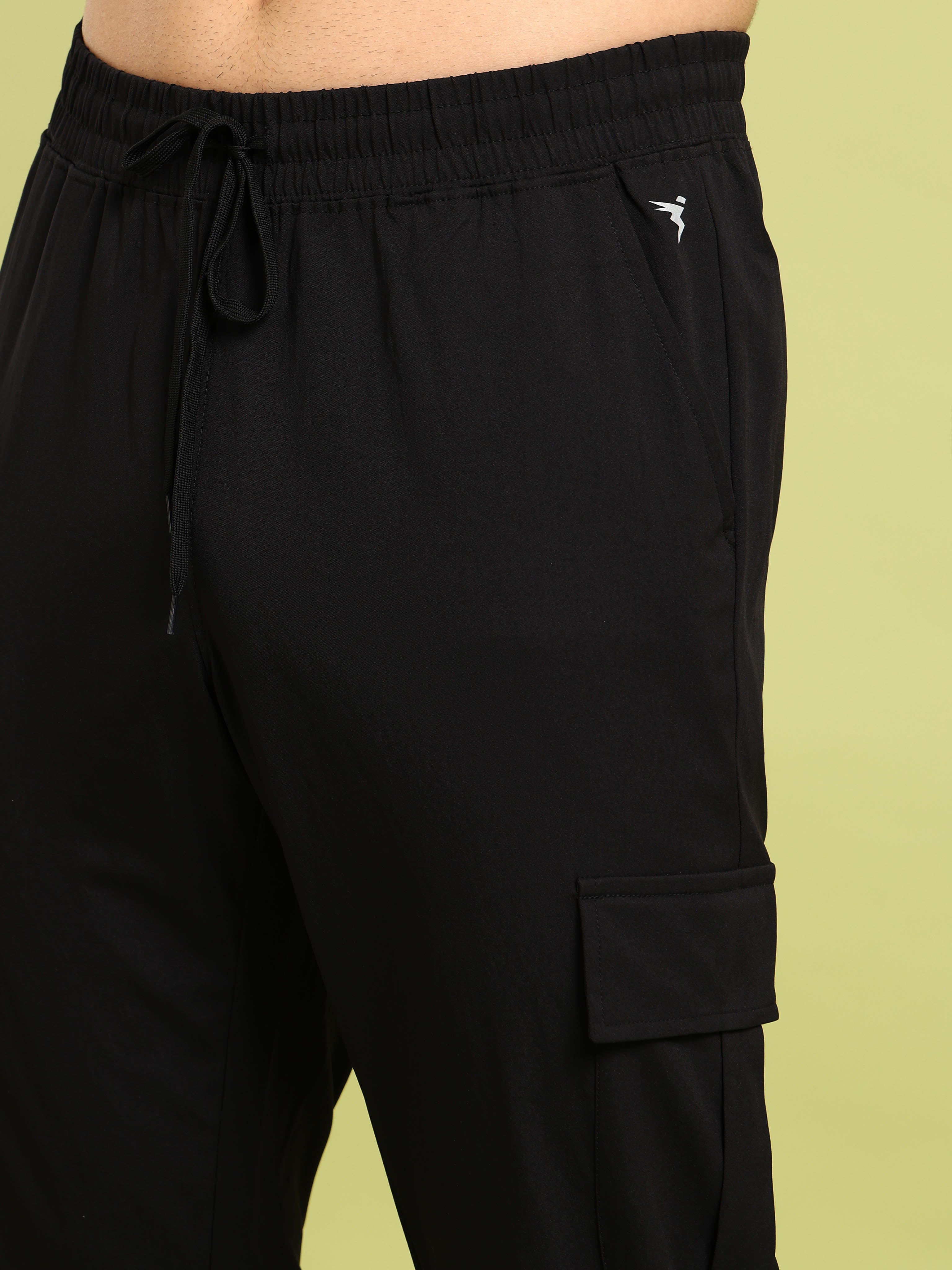 Men Solid Relax Fit Sports Cargo Trackpants with TS FLEXI - Image 3