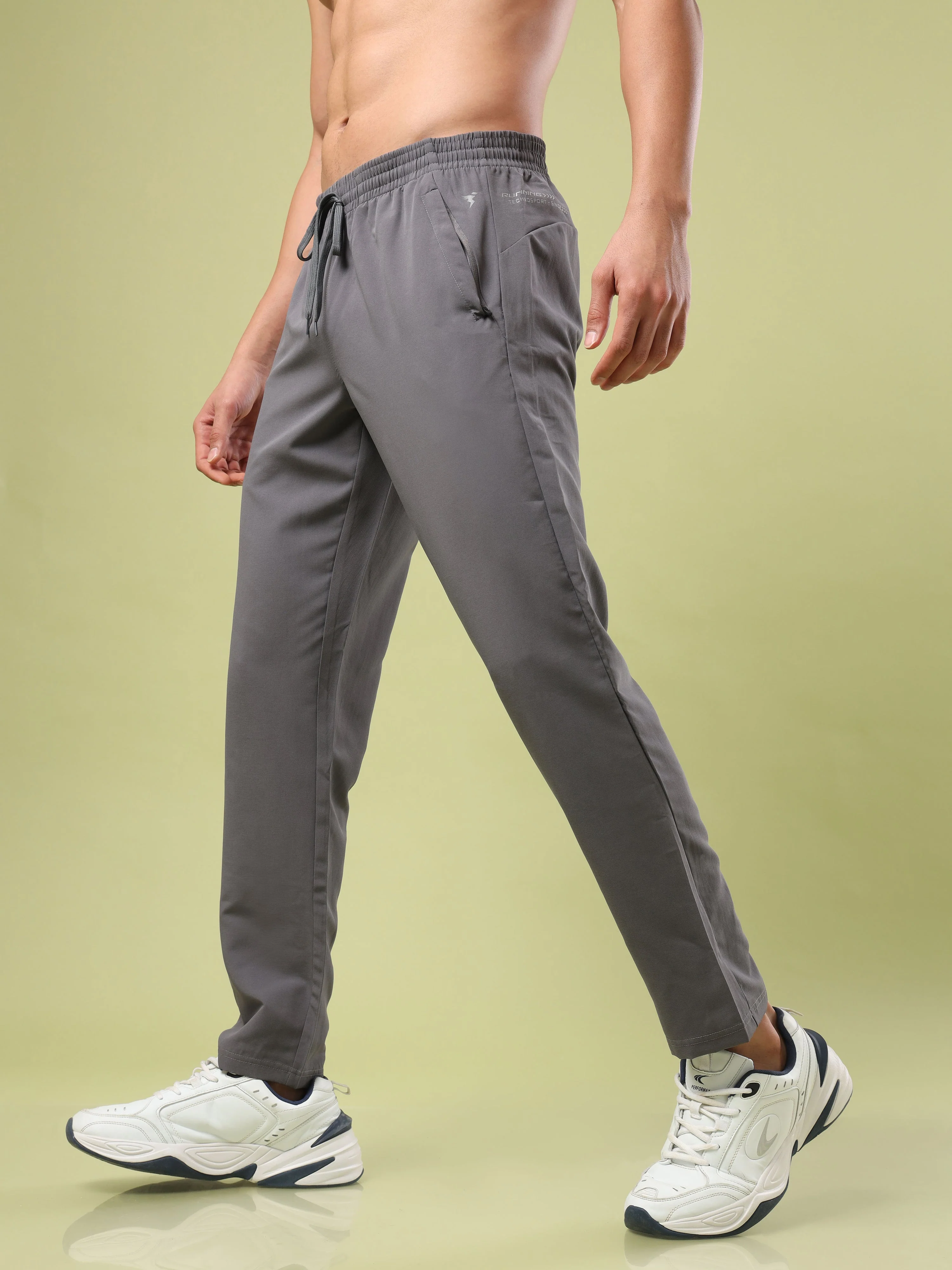 Men Solid Relax Fit Sports Trackpants with TECHNO LITE