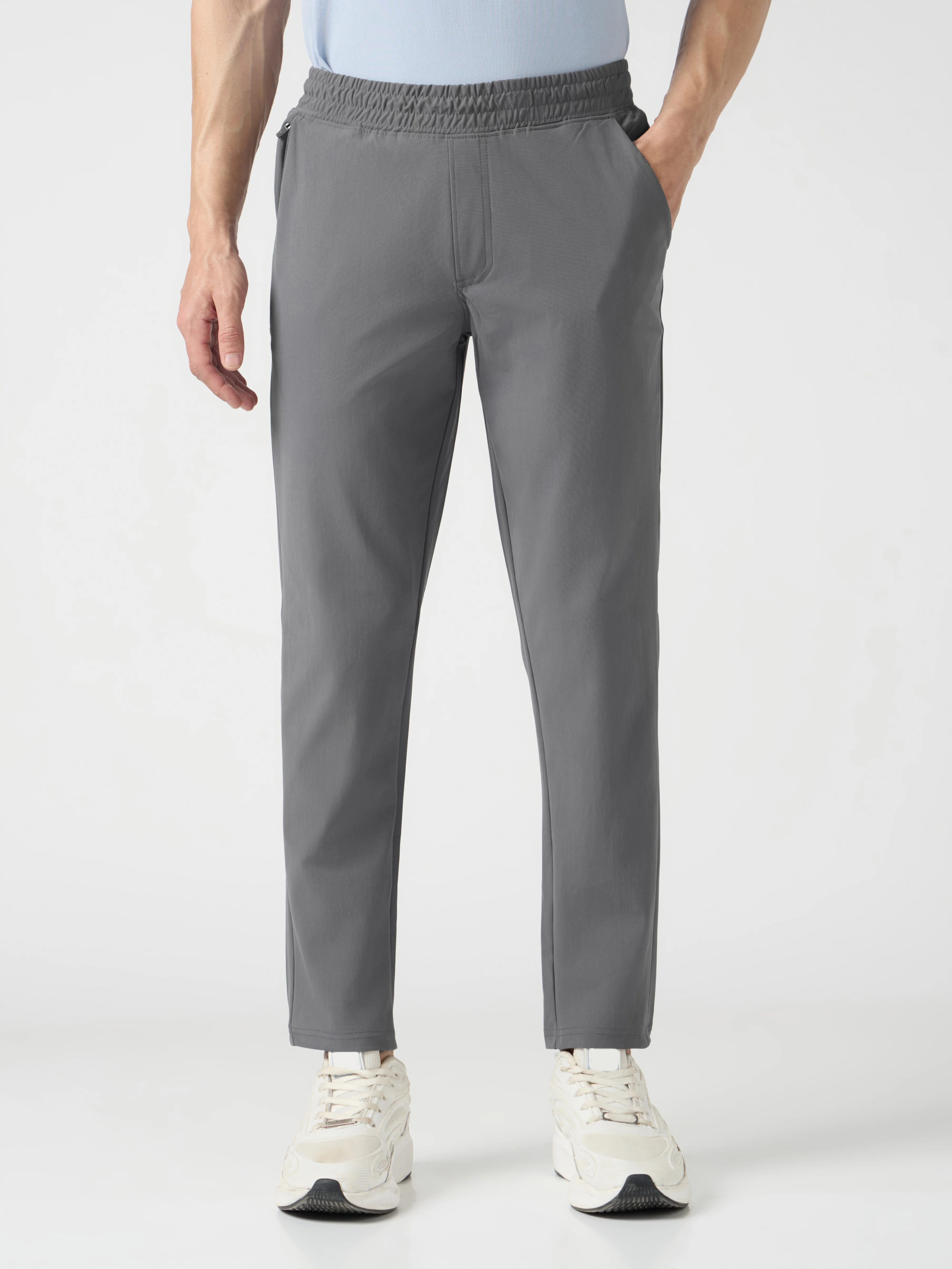 Men Solid Relax Fit Trackpants with DURACOOL+ - Image 2