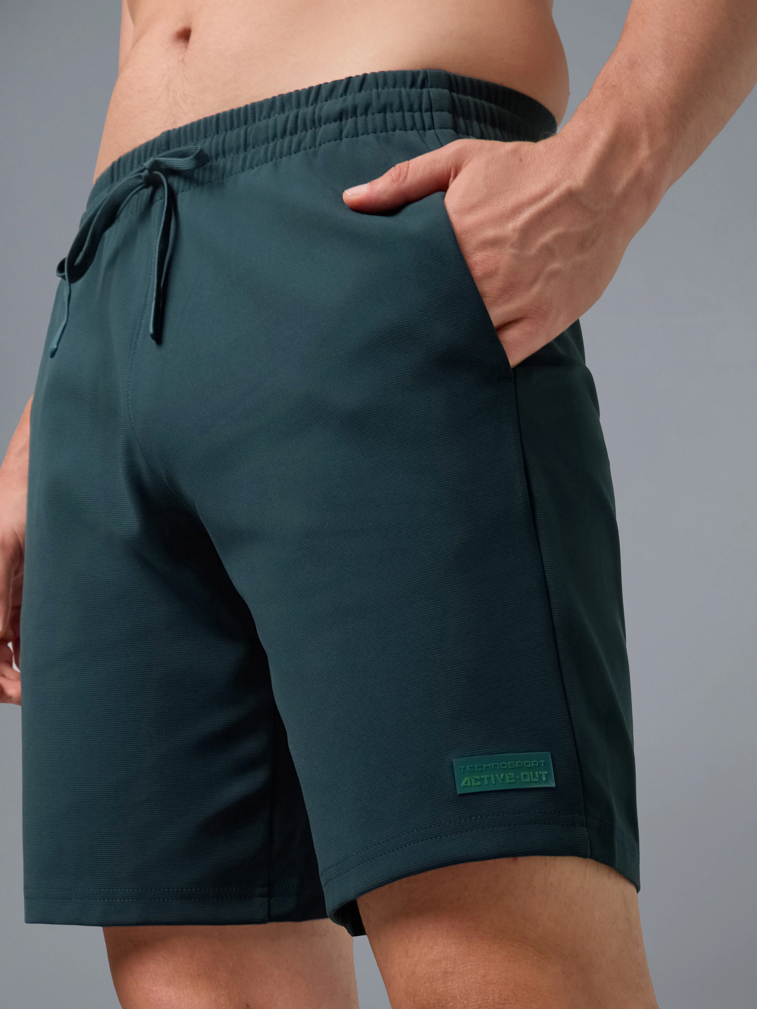 Men Solid Slim Fit Active Out Sports Shorts with ELASTOPLUS - Image 4