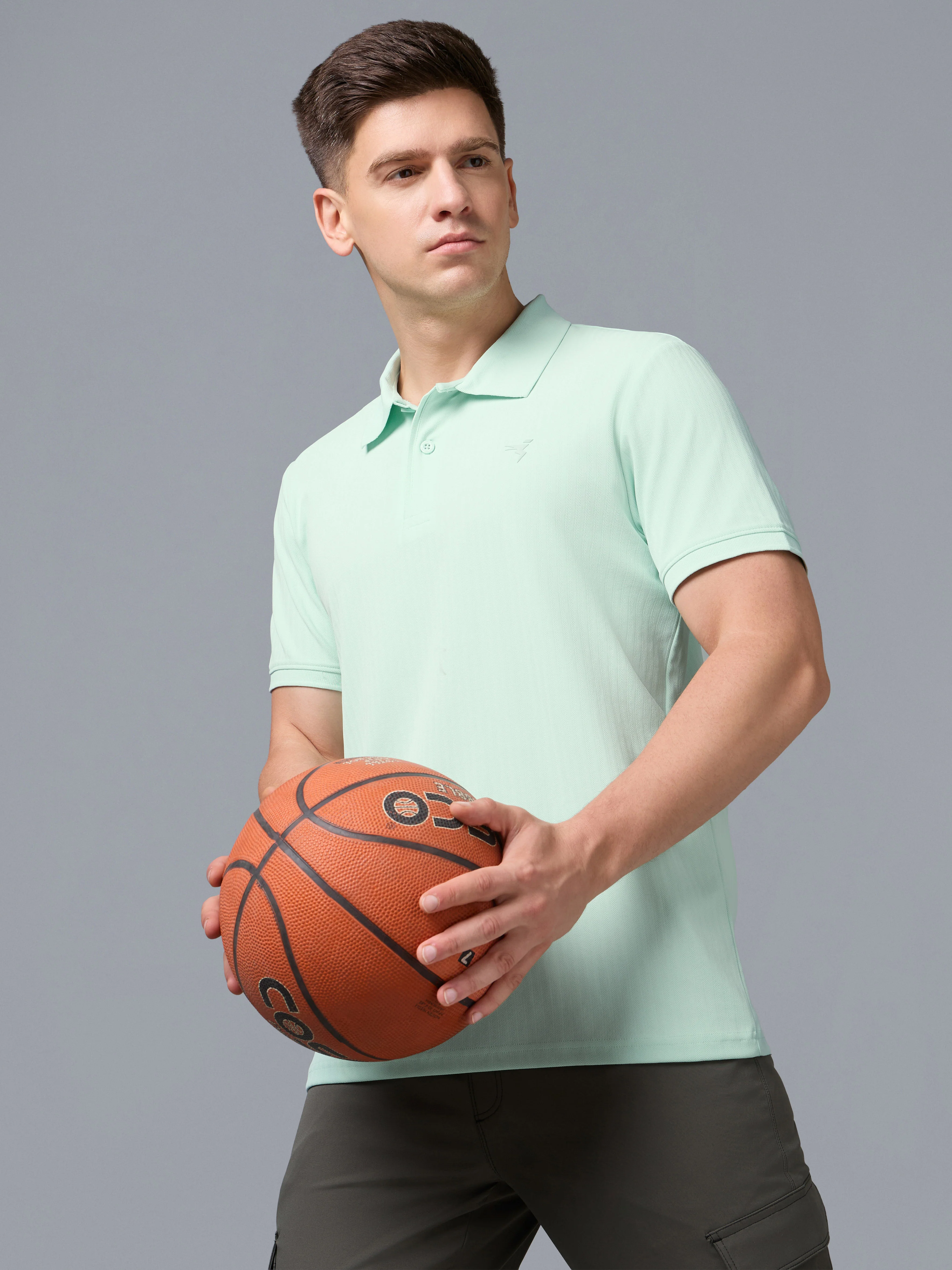 Men Solid Active Polo T-shirt with ELASTO PLUS